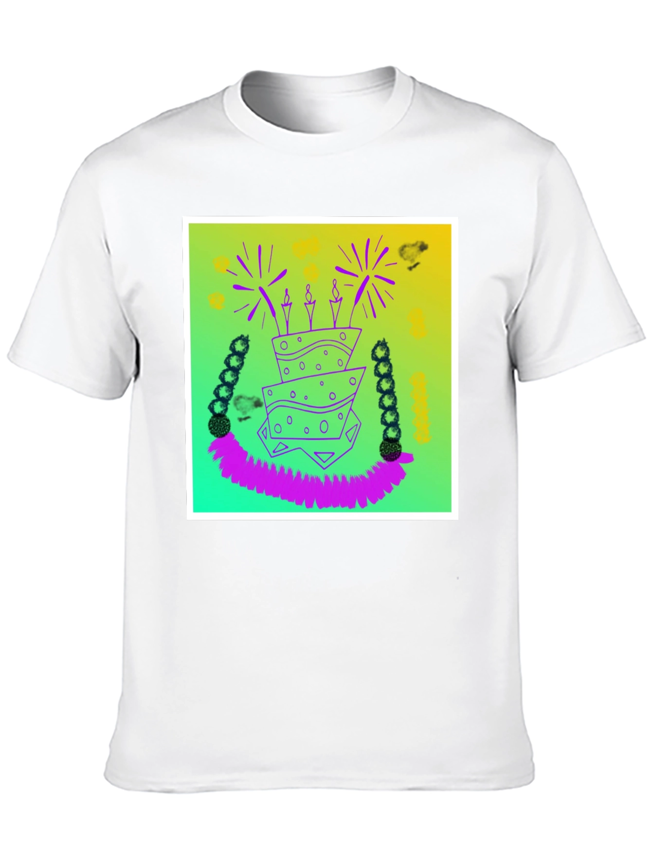 Whimsical Birthday Cake Graphic Tee