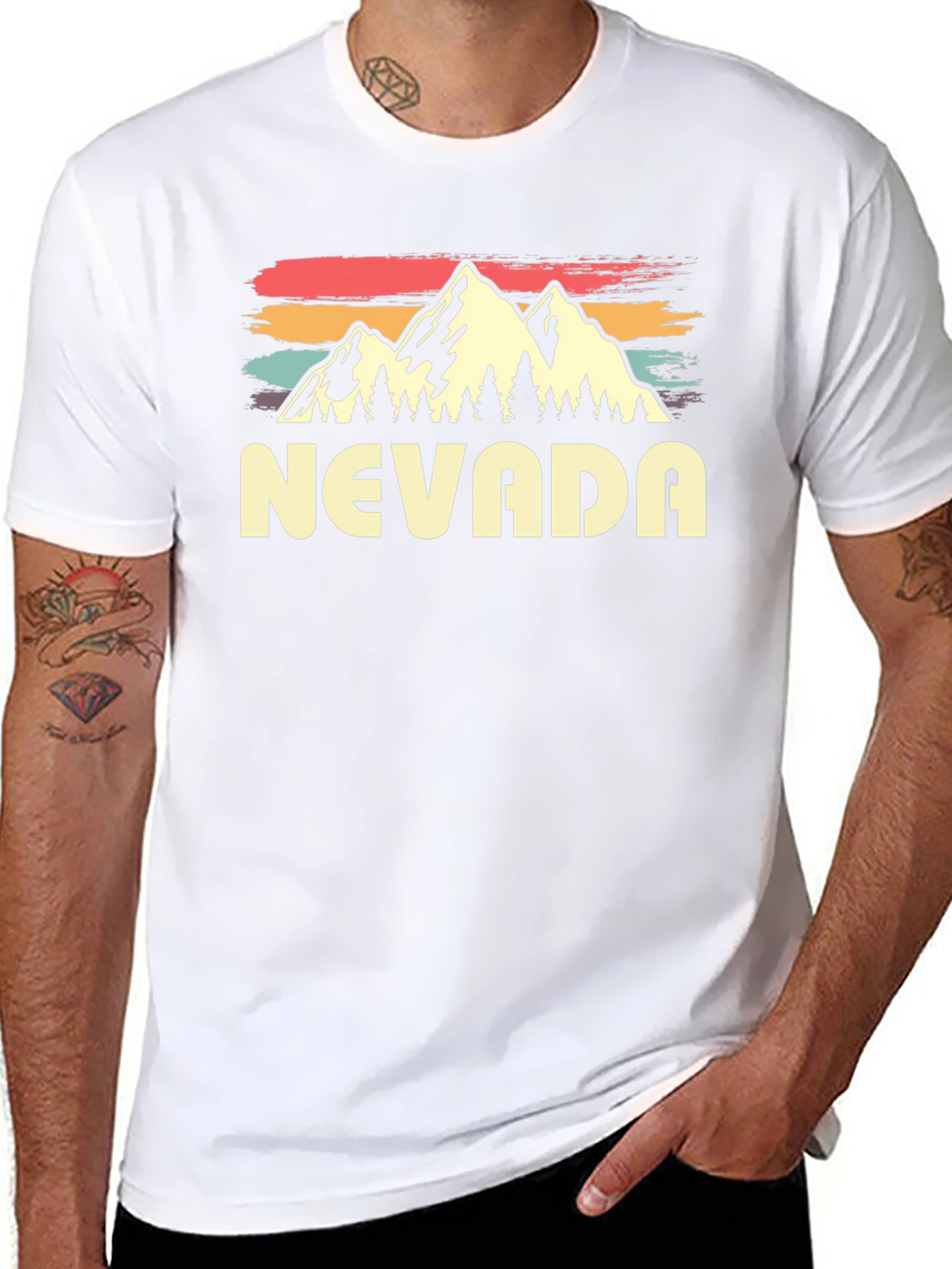 Nevada Retro Graphic T-Shirt - Mountain Design