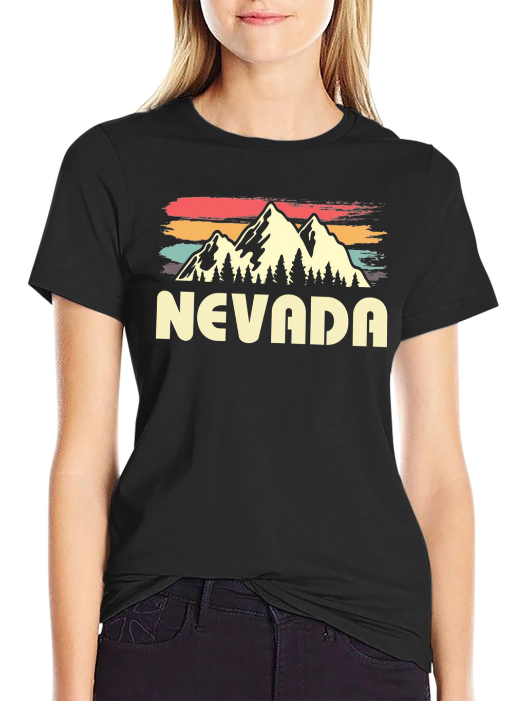 Nevada Retro Graphic T-Shirt - Mountain Design