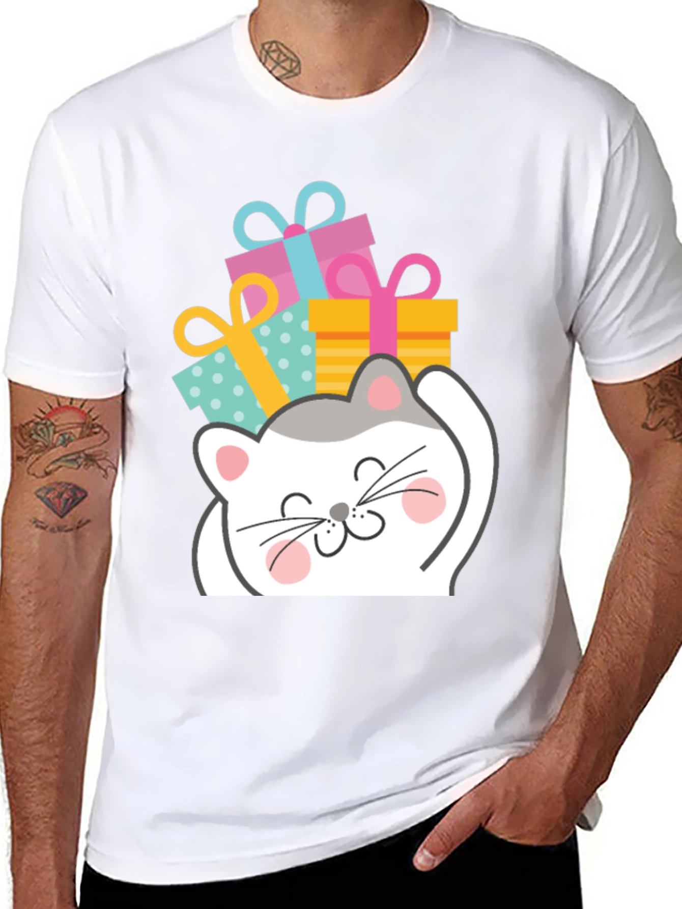 Cute Cat with Gifts T-Shirt