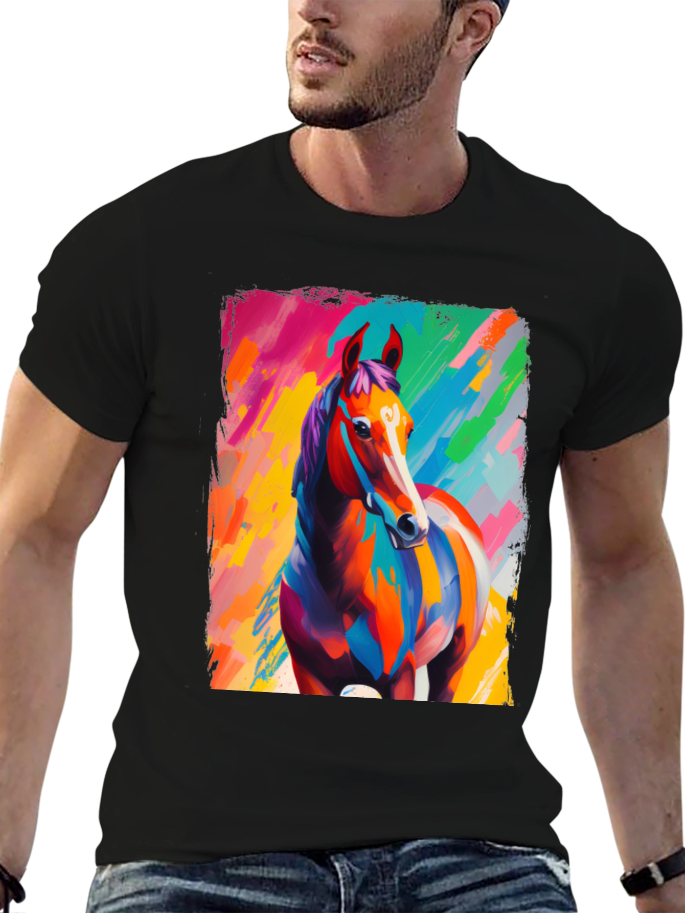 Colorful Horse Graphic Tee - Unisex