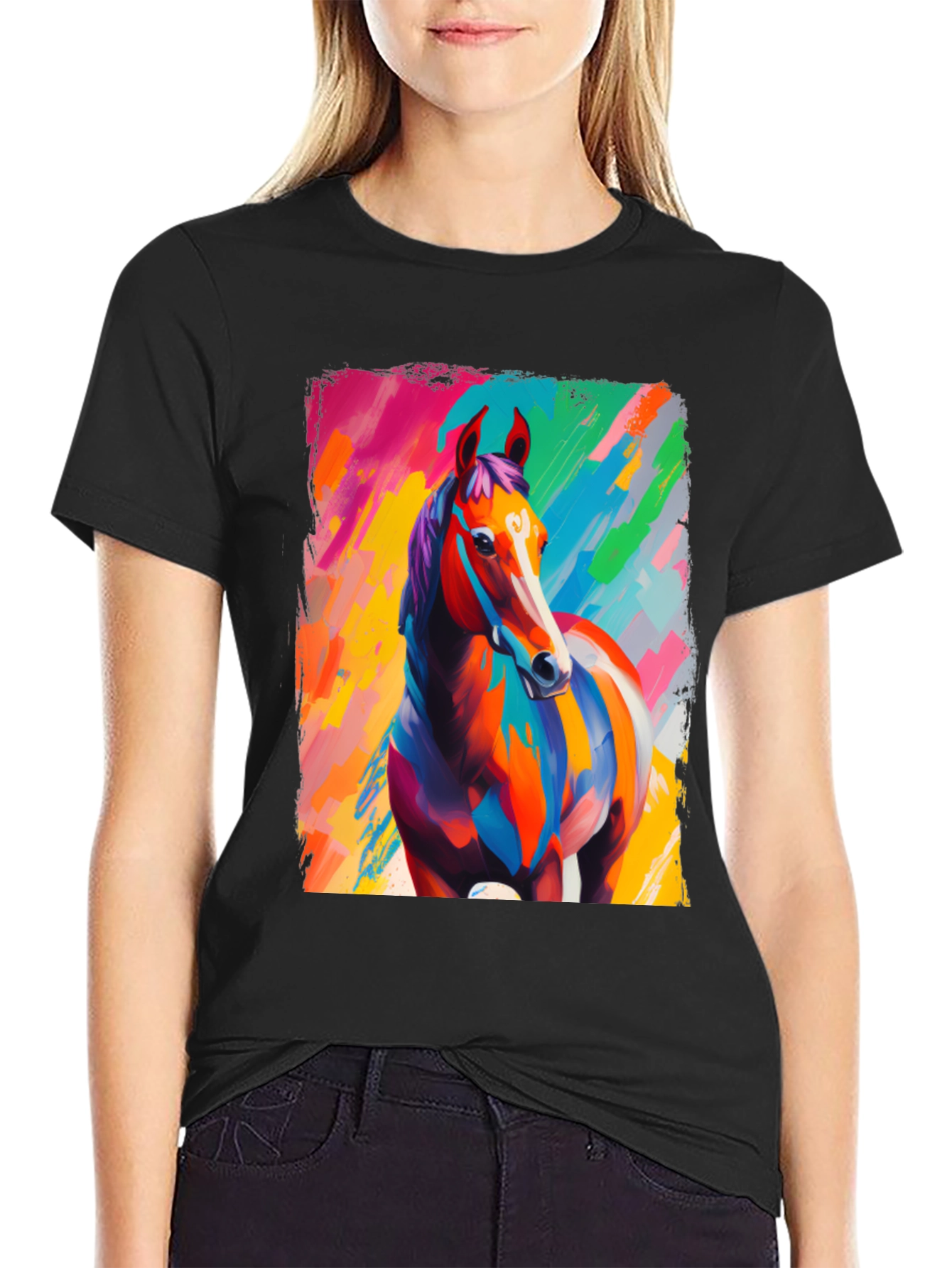Colorful Horse Graphic Tee - Unisex