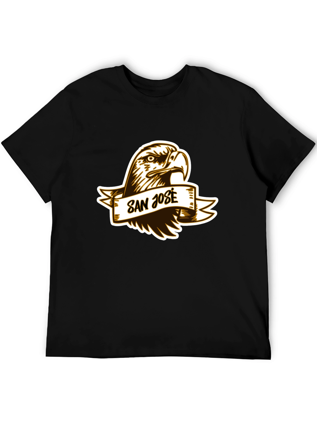 San Jose Eagle Graphic Tee - Classic Black Cotton T-Shirt