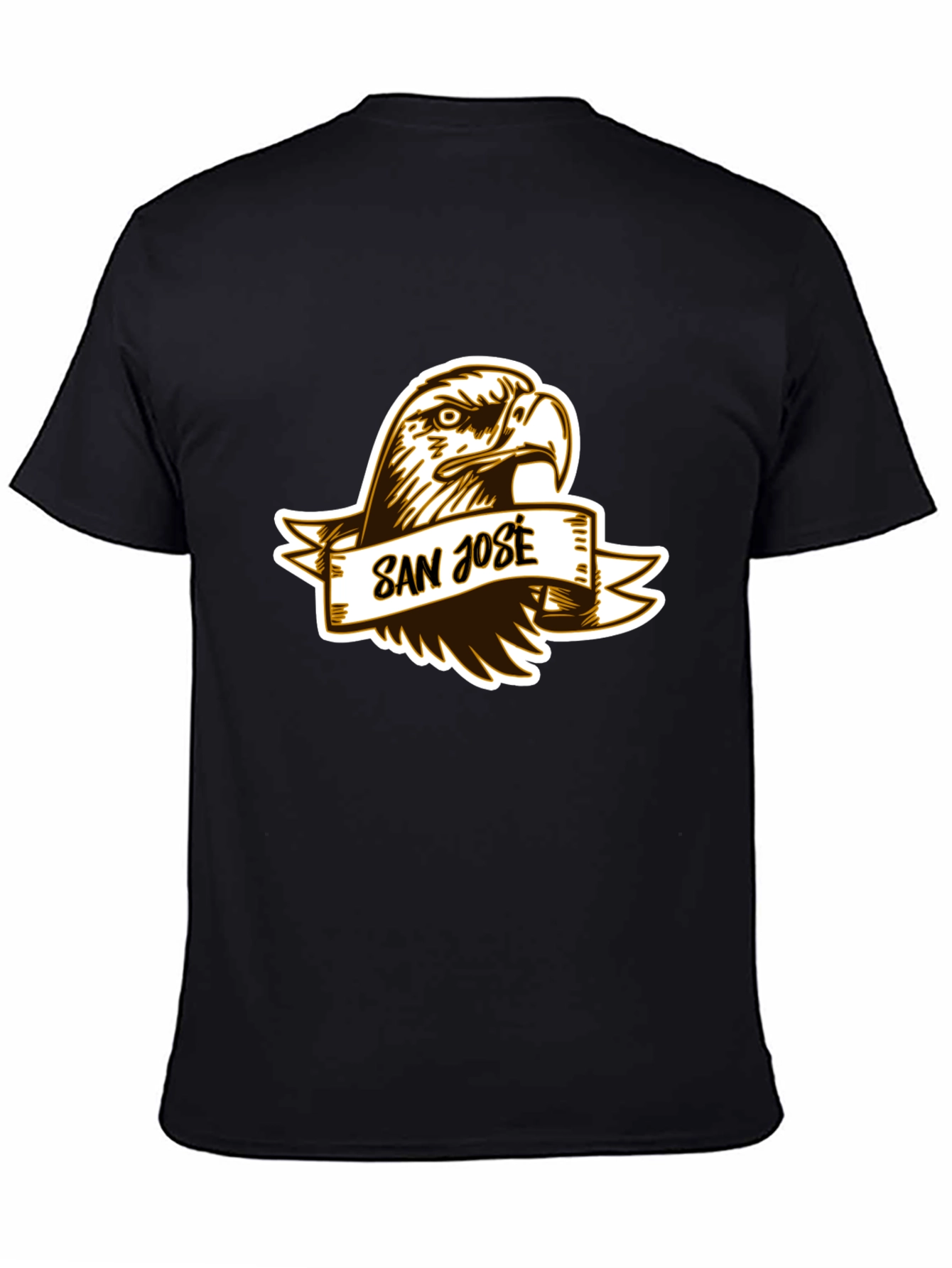 San Jose Eagle Graphic Tee - Classic Black Cotton T-Shirt