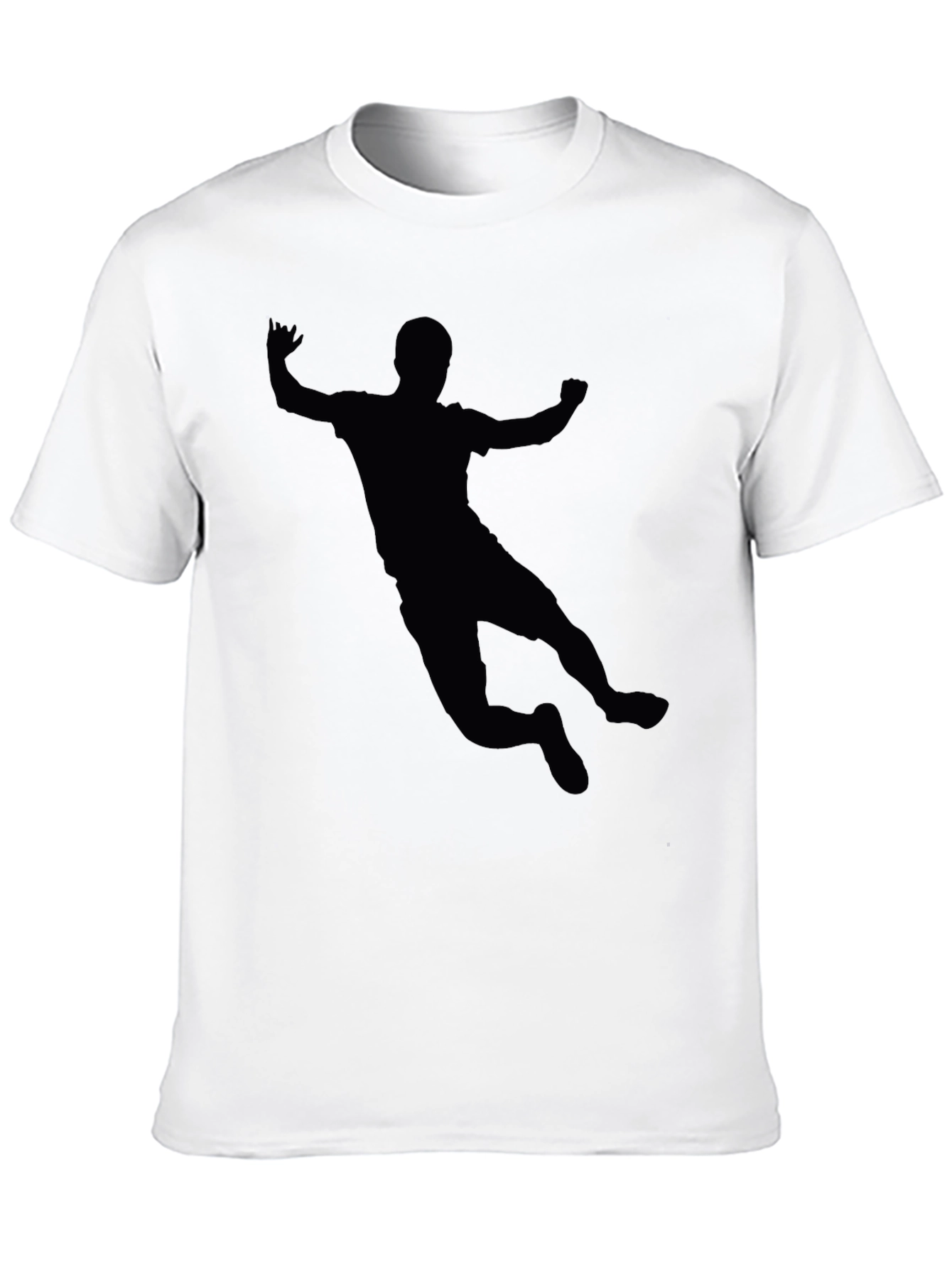 Silhouette Handball Player Graphic T-Shirt - Black