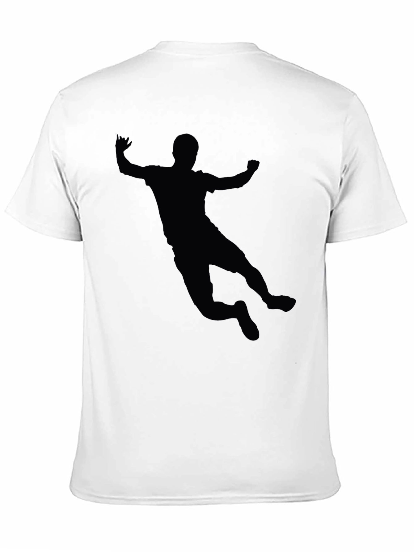 Silhouette Handball Player Graphic T-Shirt - Black