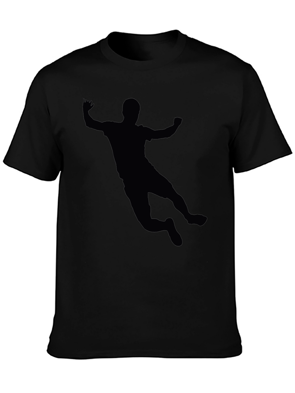 Silhouette Handball Player Graphic T-Shirt - Black