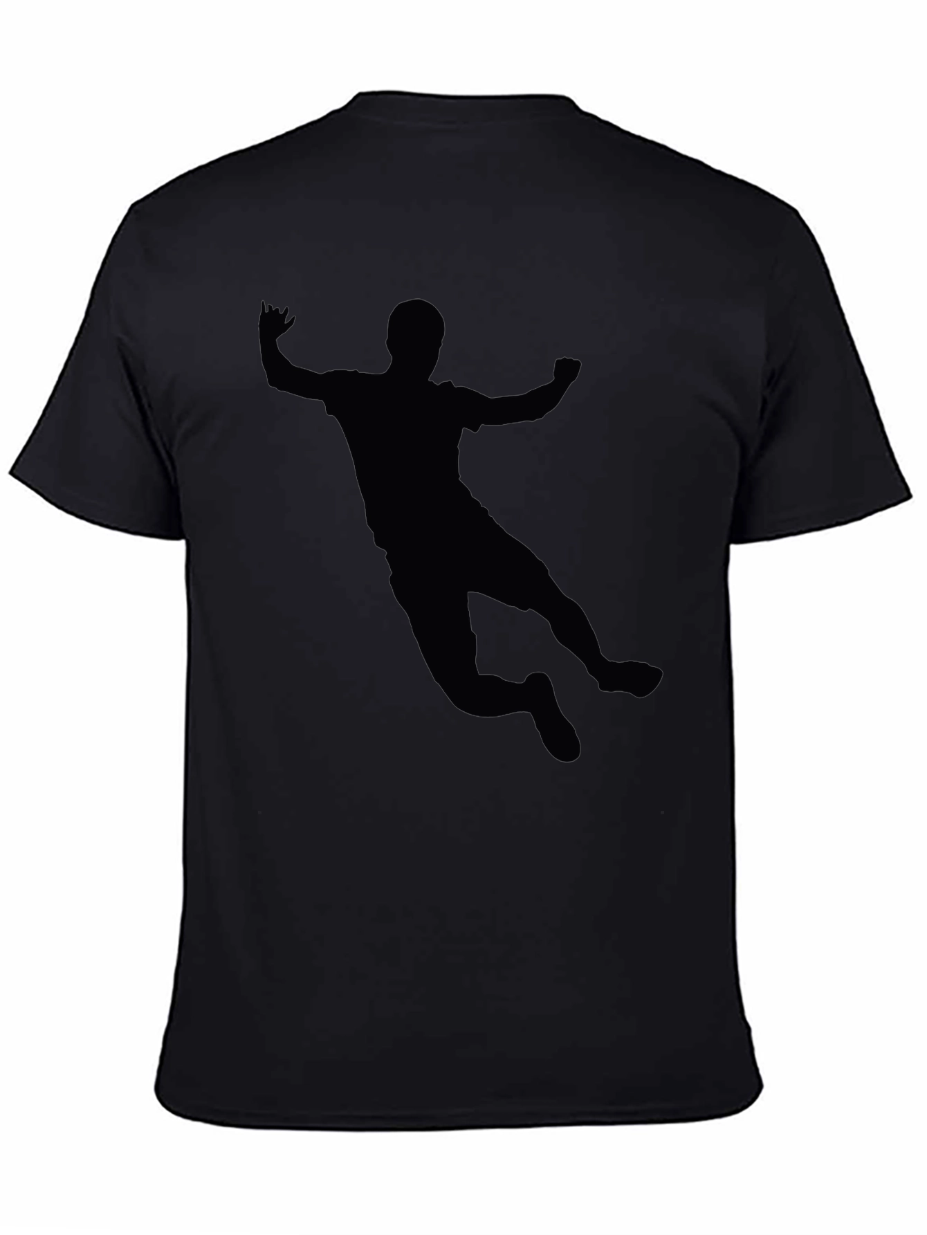 Silhouette Handball Player Graphic T-Shirt - Black