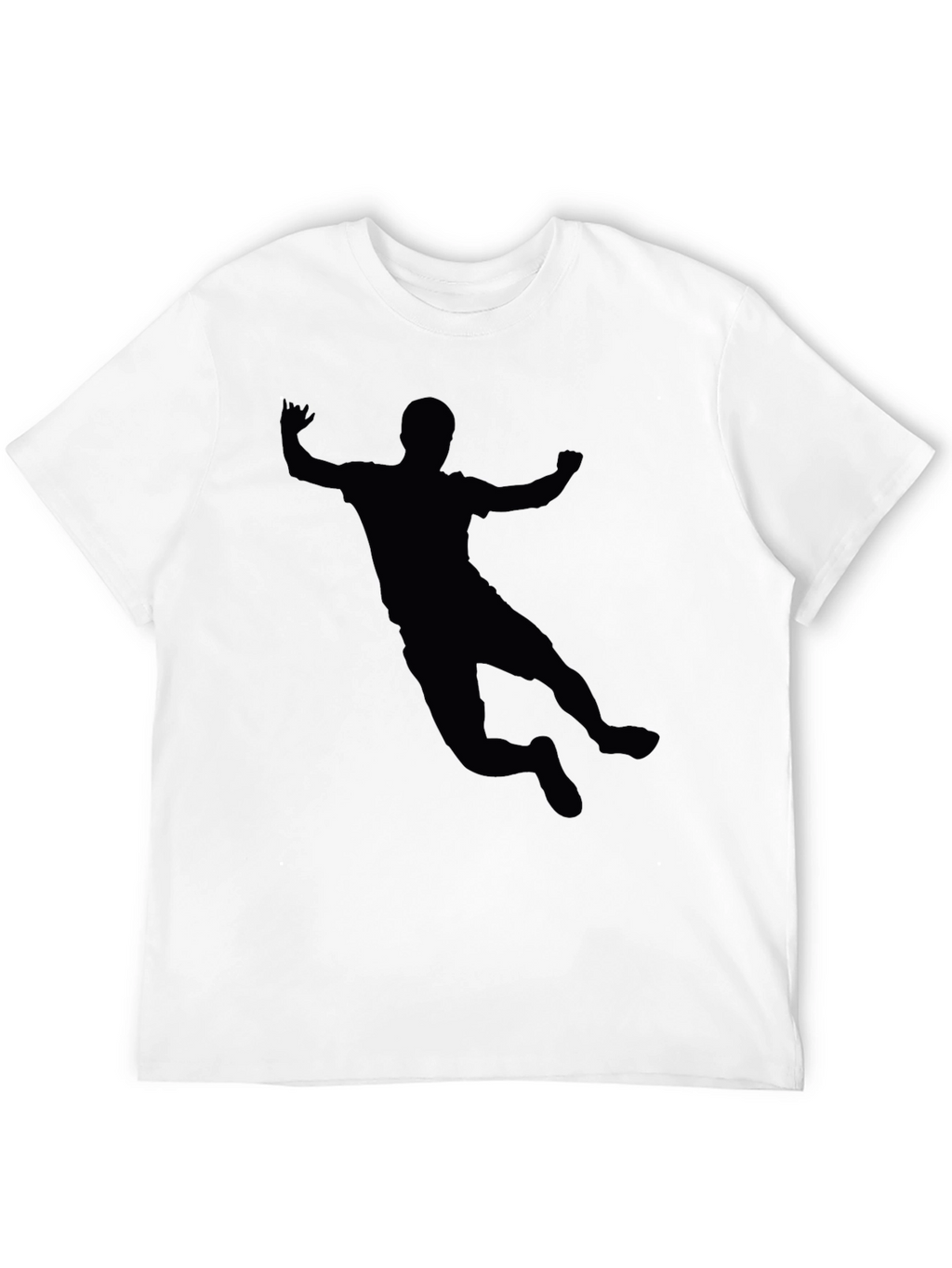Silhouette Handball Player Graphic T-Shirt - Black