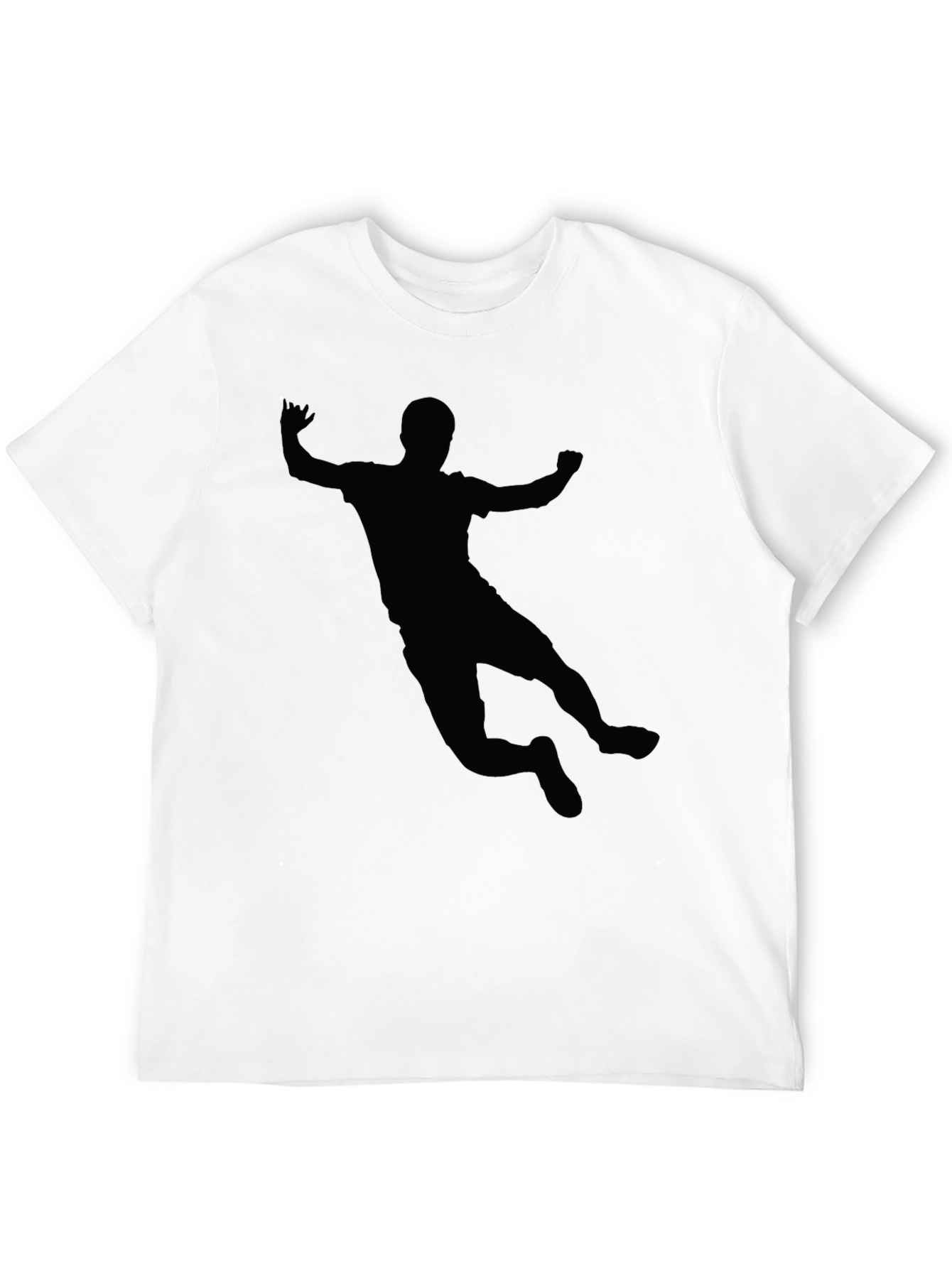 Silhouette Handball Player Graphic T-Shirt - Black