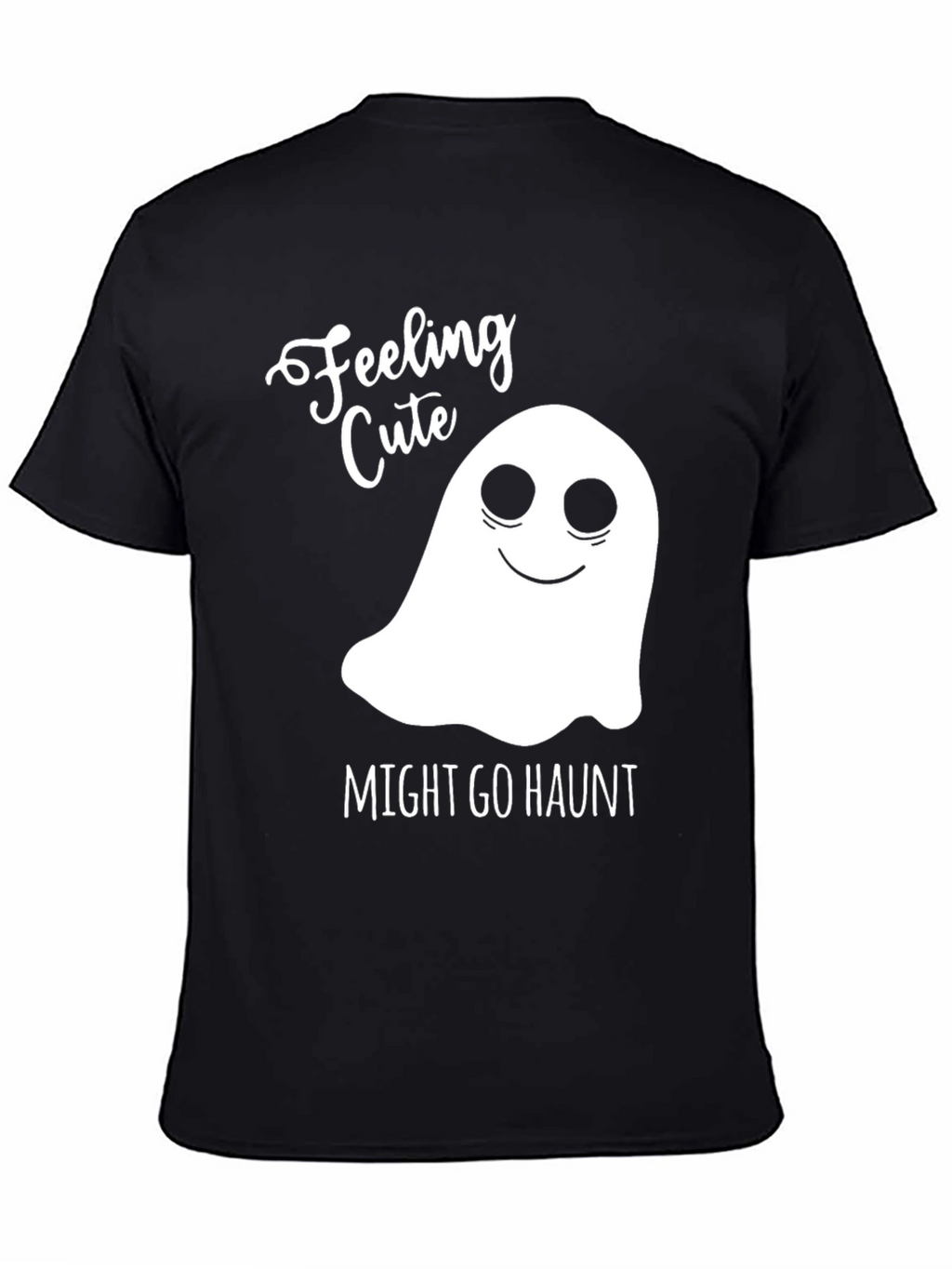 Feeling Cute Ghost Graphic Tee - Halloween Shirt