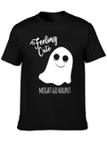 Feeling Cute Ghost Graphic Tee - Halloween Shirt