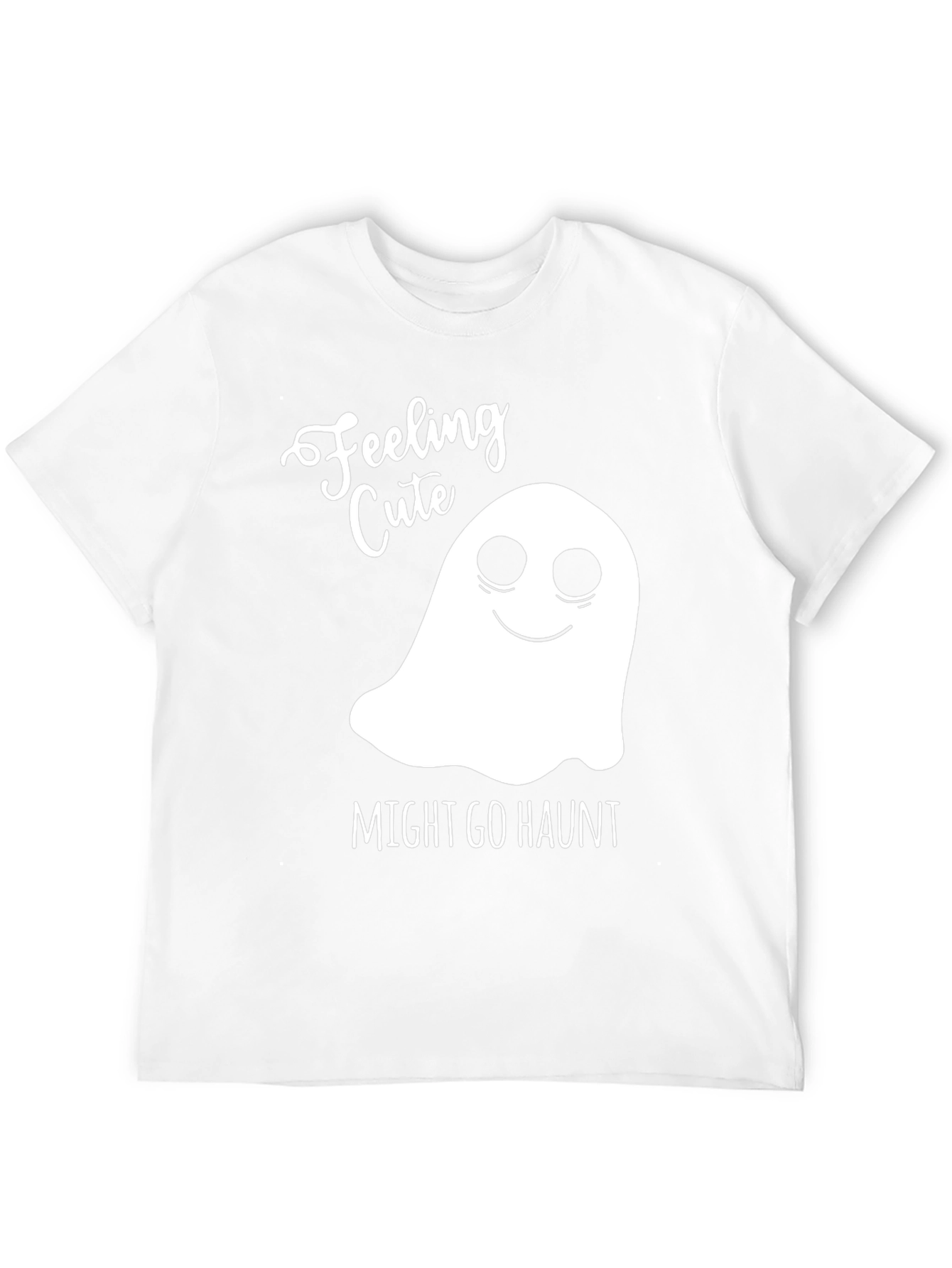 Feeling Cute Ghost Graphic Tee - Halloween Shirt