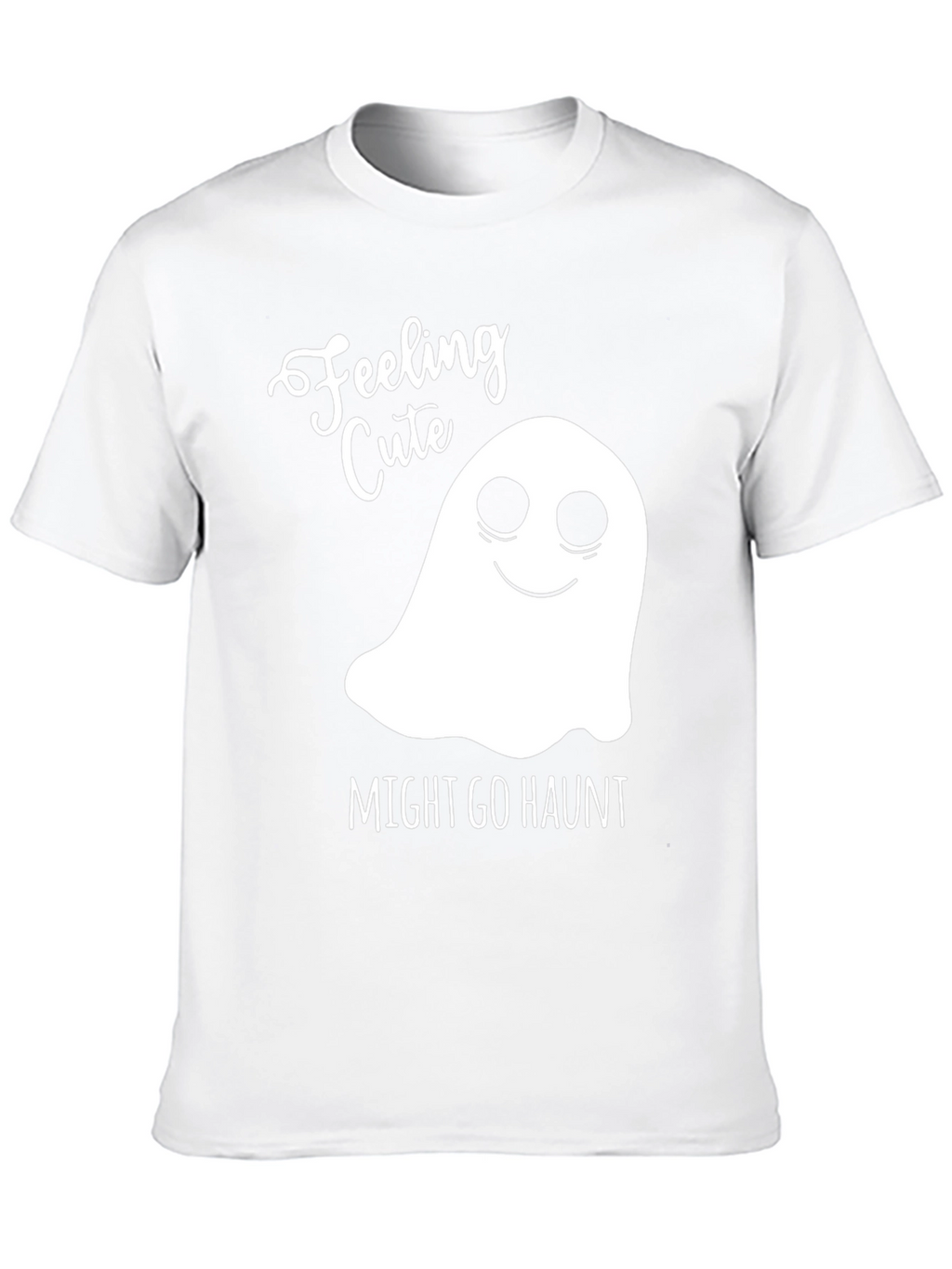 Feeling Cute Ghost Graphic Tee - Halloween Shirt