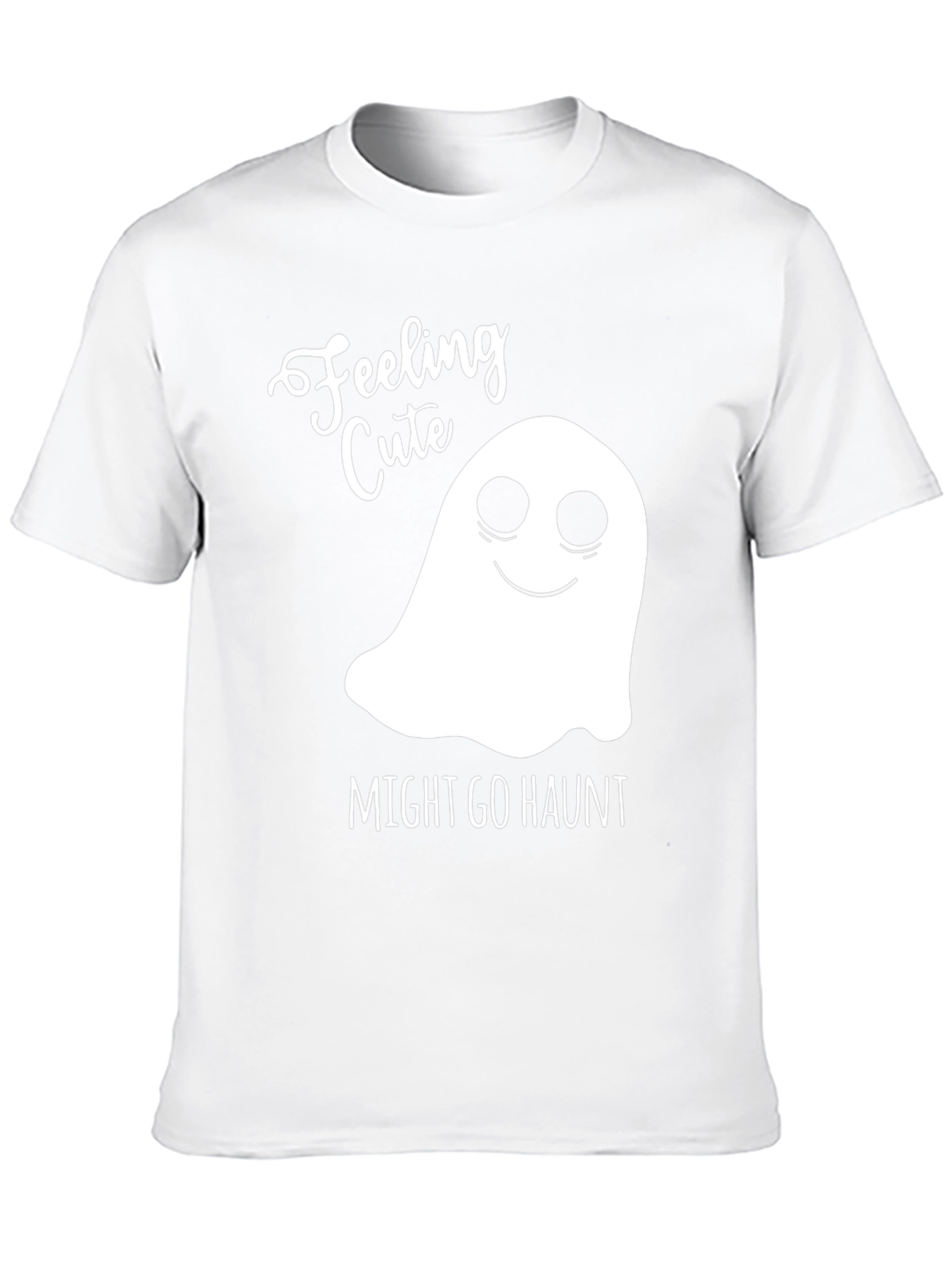 Feeling Cute Ghost Graphic Tee - Halloween Shirt