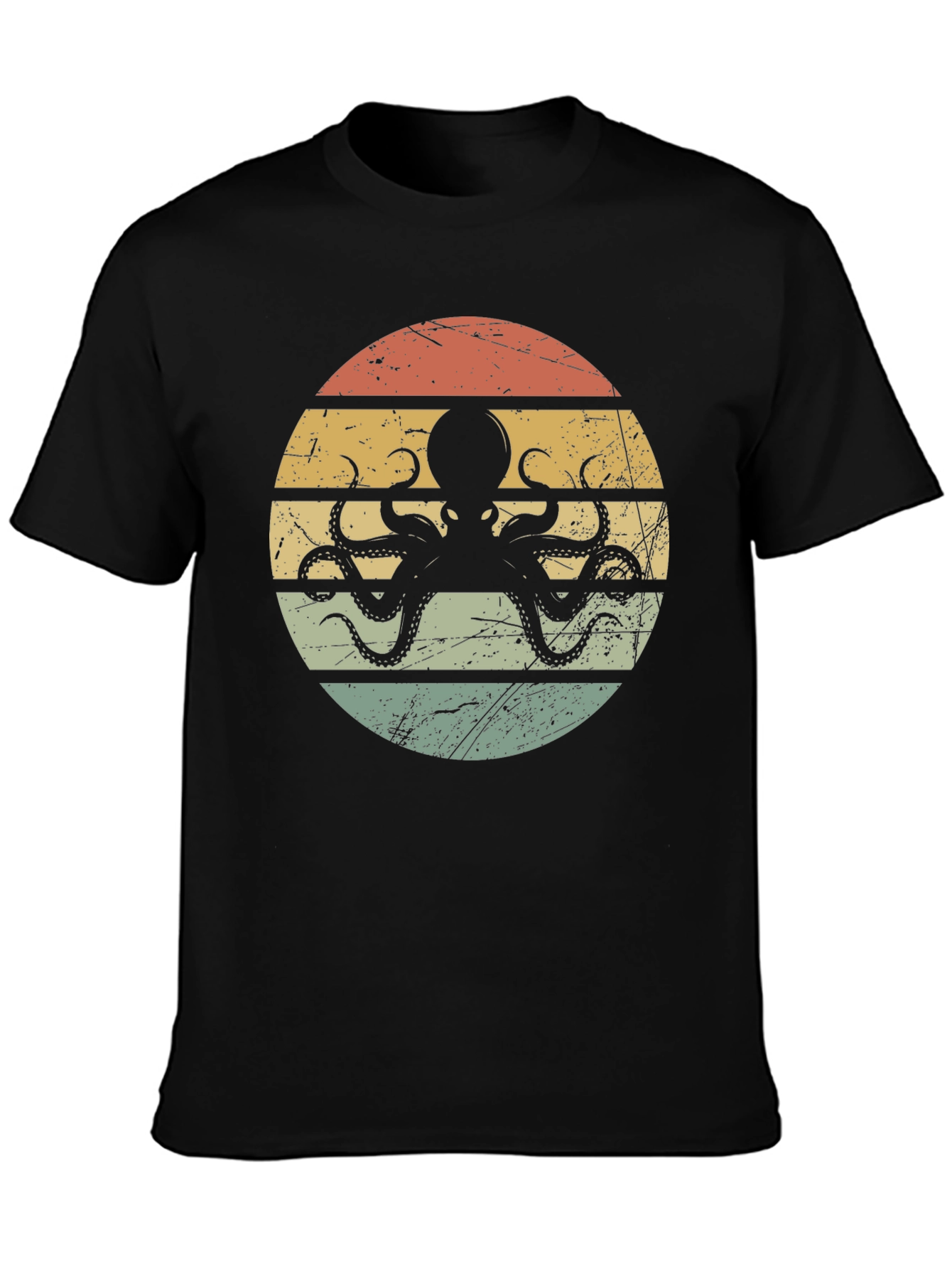 Retro Octopus Sunset T-Shirt