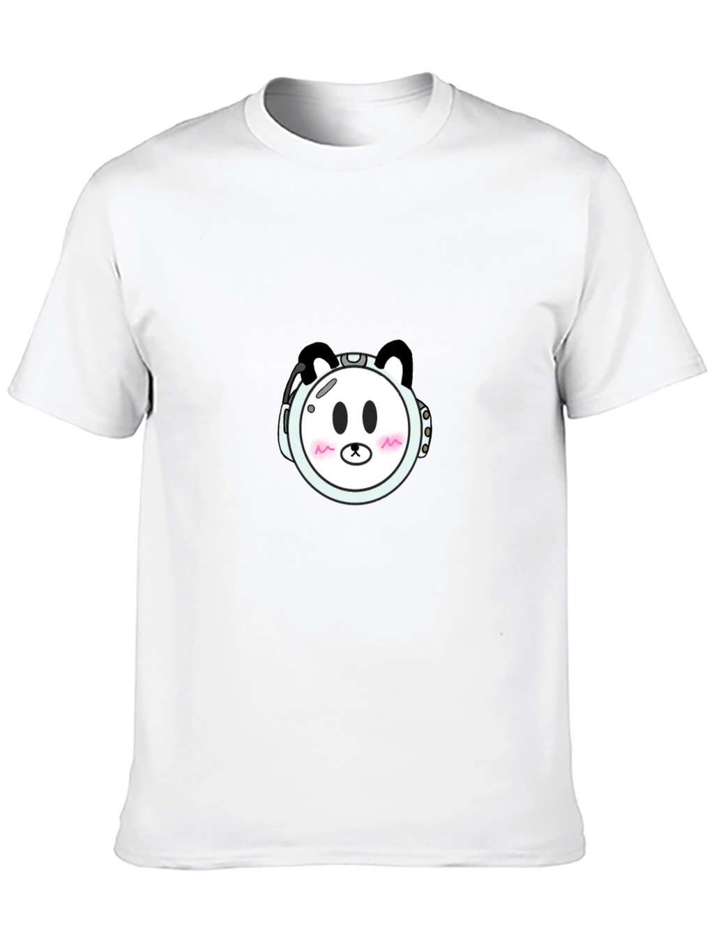 Cute Panda Astronaut Graphic T-Shirt - Black