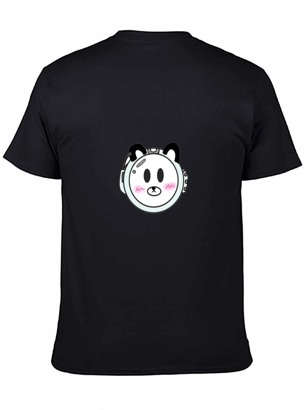 Cute Panda Astronaut Graphic T-Shirt - Black