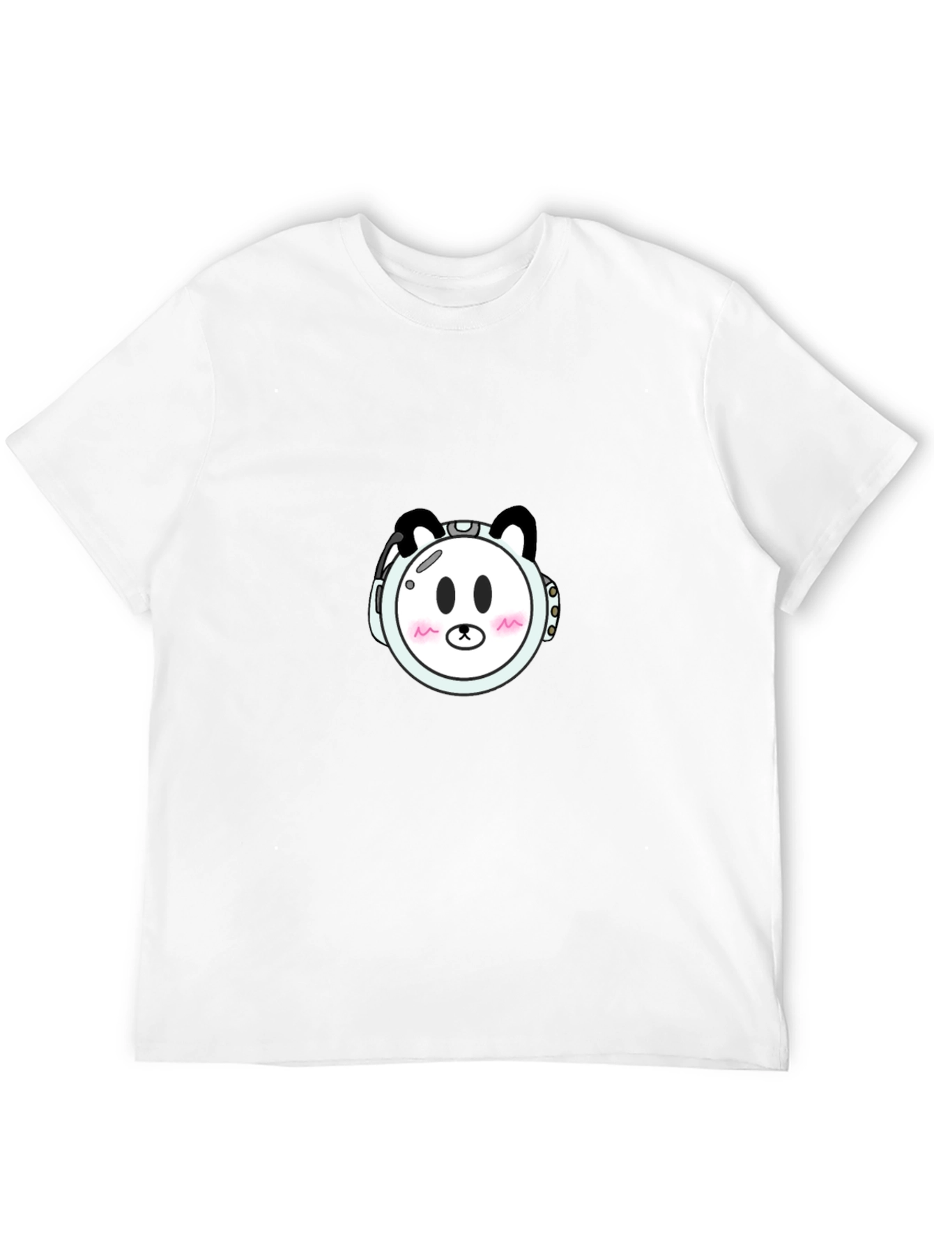 Cute Panda Astronaut Graphic T-Shirt - Black