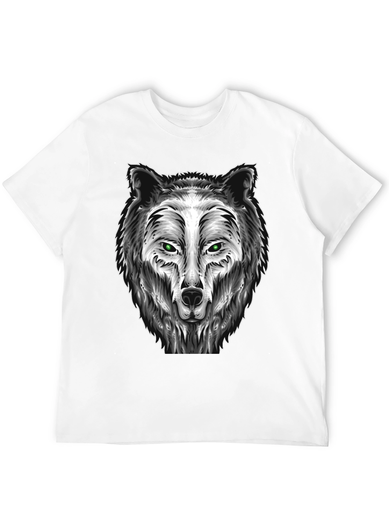 Wolf Graphic Tee - Black Cotton Blend T-Shirt
