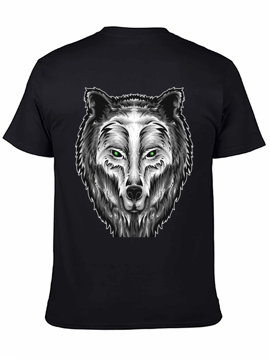 Wolf Graphic Tee - Black Cotton Blend T-Shirt