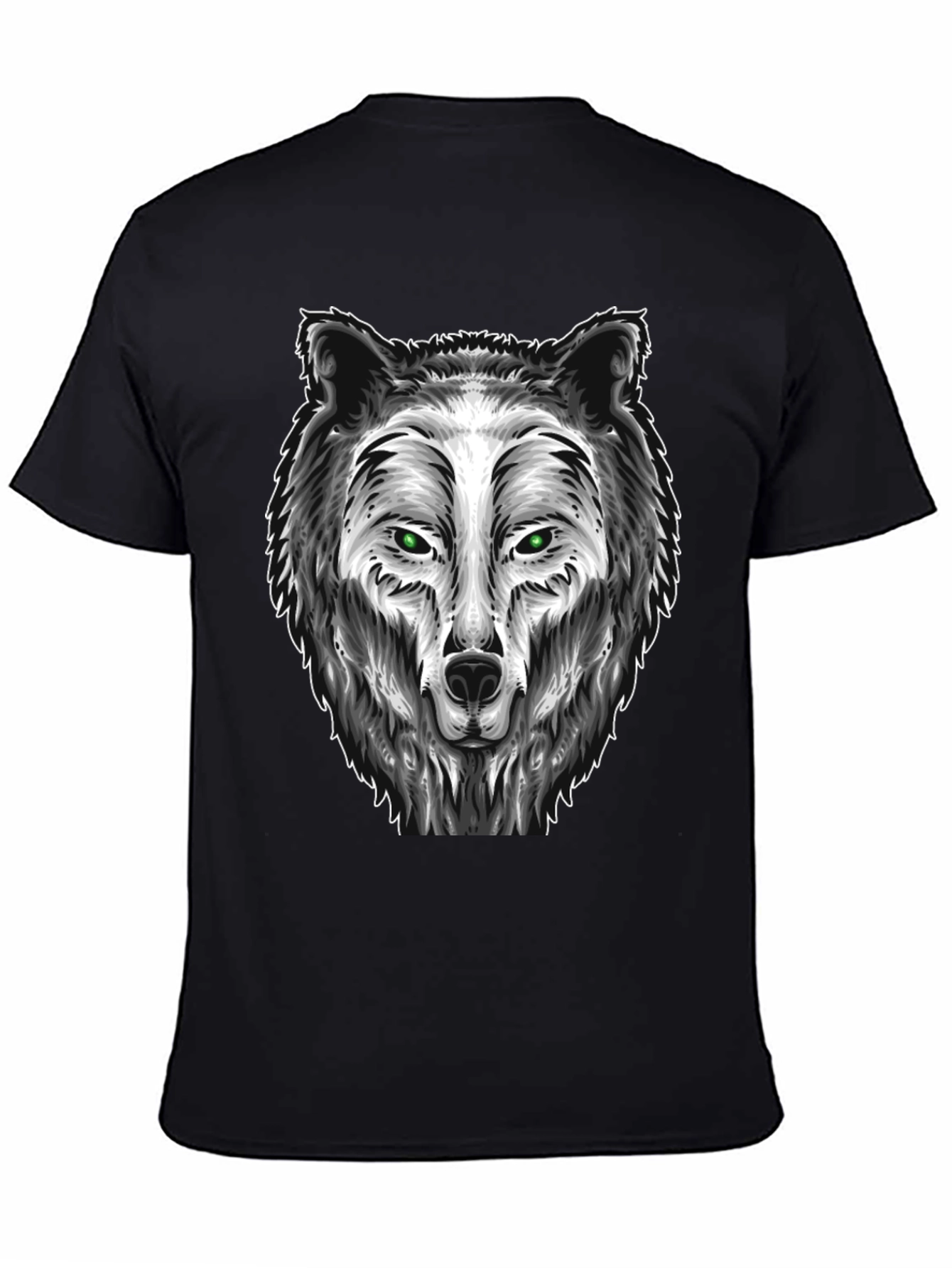 Wolf Graphic Tee - Black Cotton Blend T-Shirt