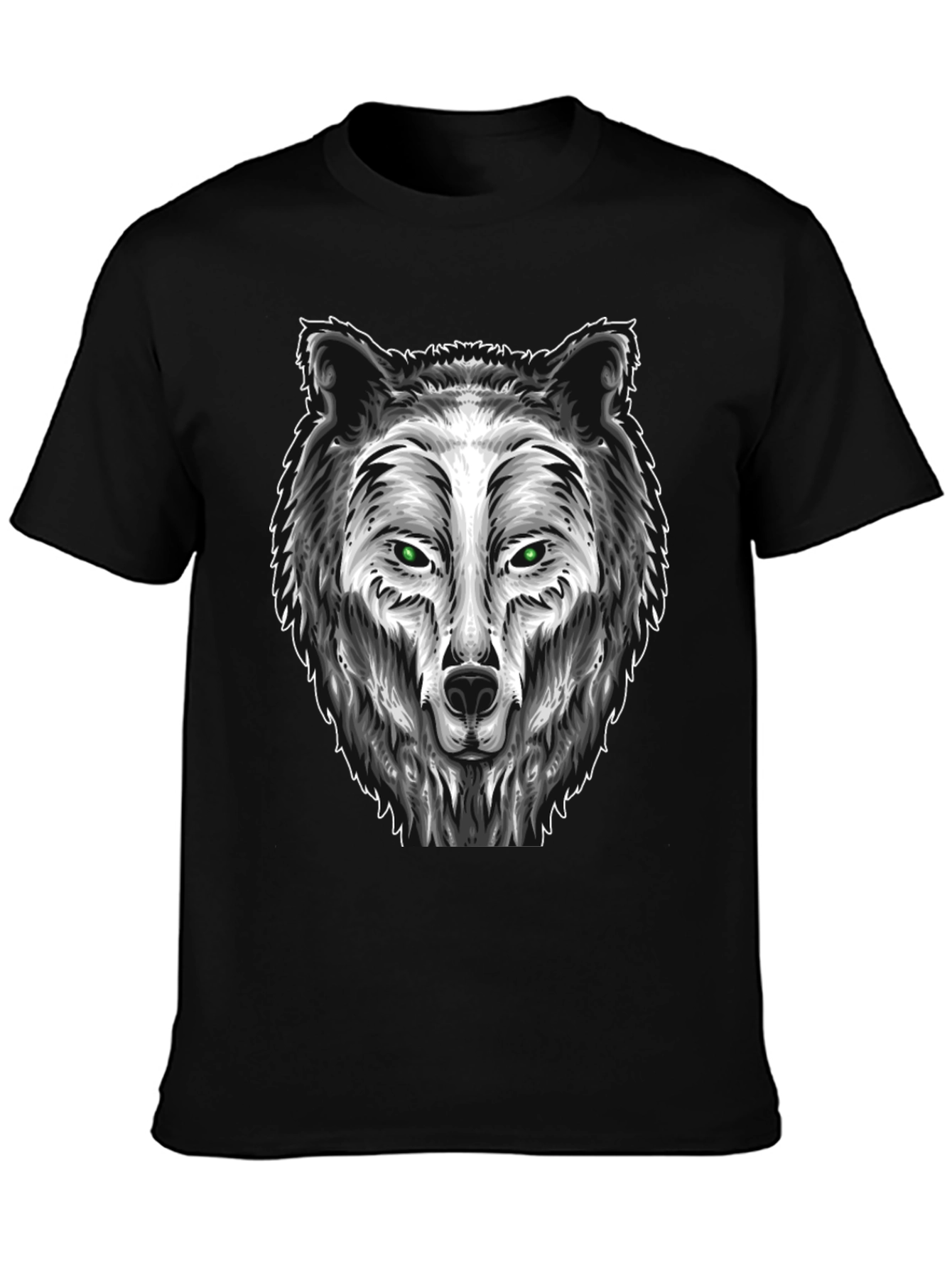 Wolf Graphic Tee - Black Cotton Blend T-Shirt