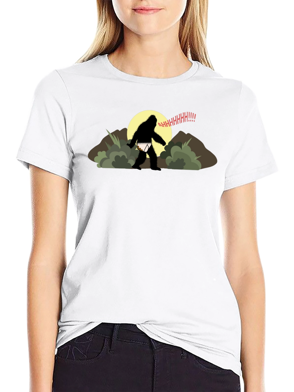 Funny Bigfoot Underwear T-Shirt
