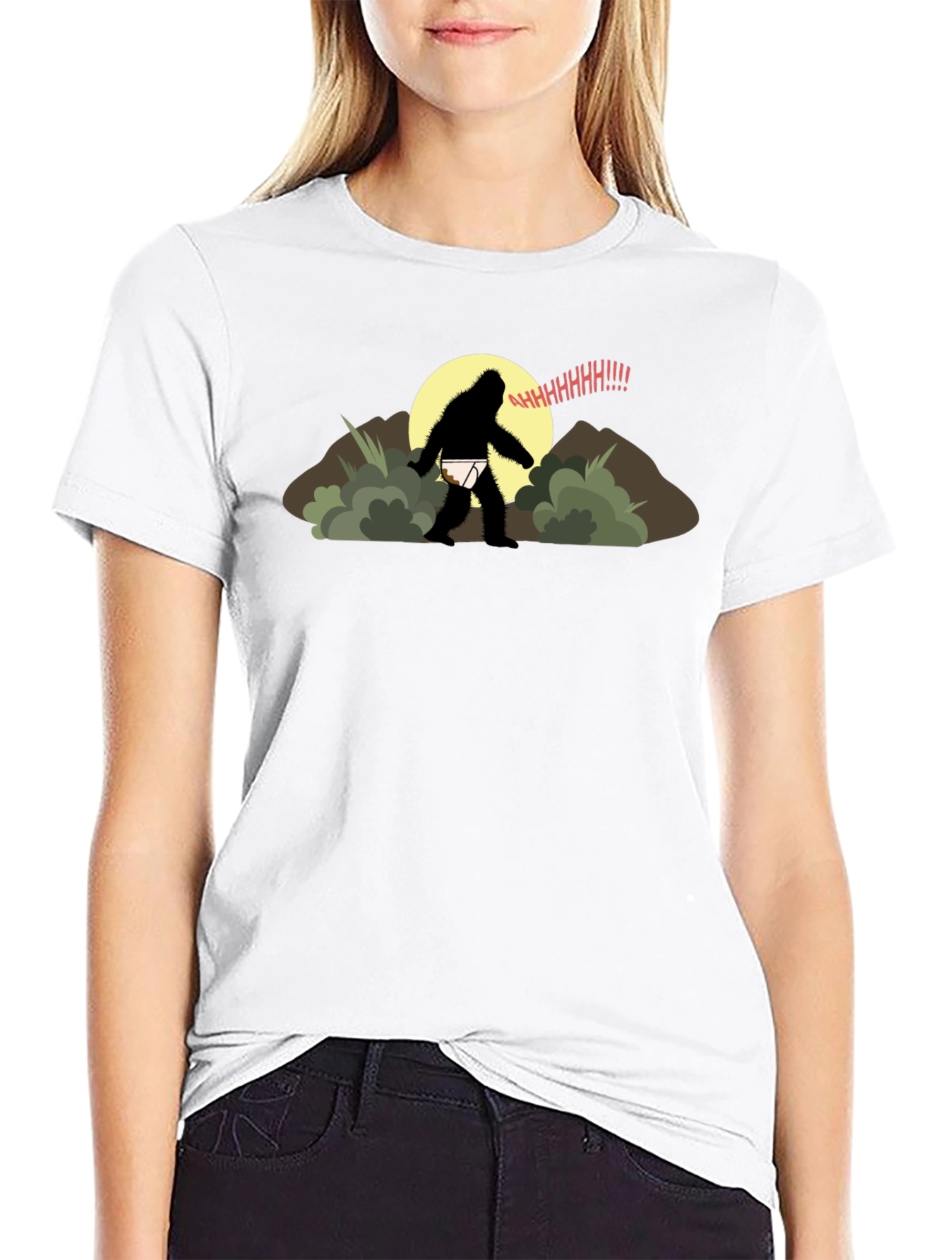 Funny Bigfoot Underwear T-Shirt