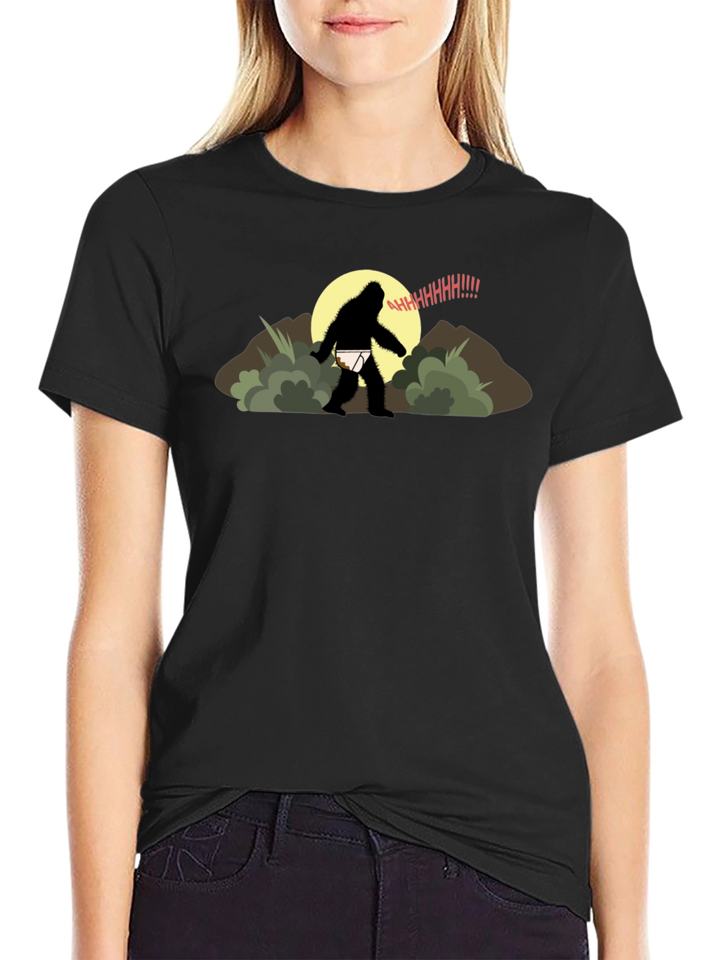 Funny Bigfoot Underwear T-Shirt