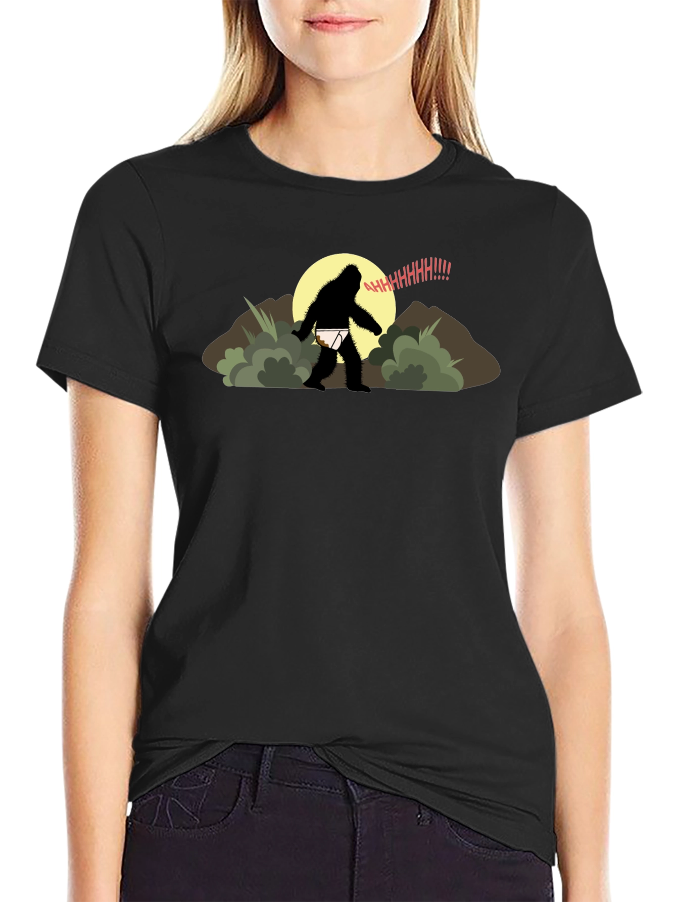 Funny Bigfoot Underwear T-Shirt