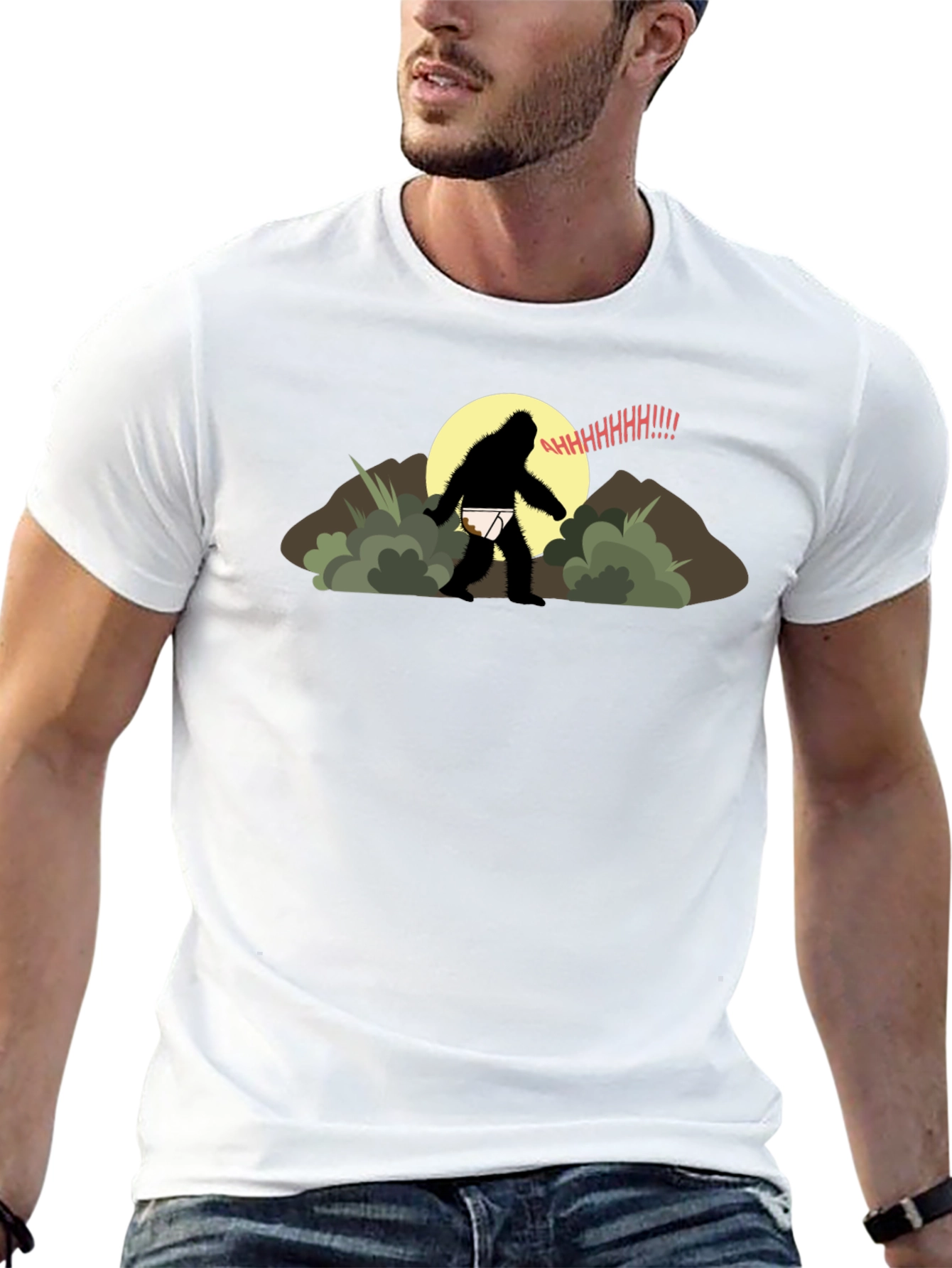 Funny Bigfoot Underwear T-Shirt