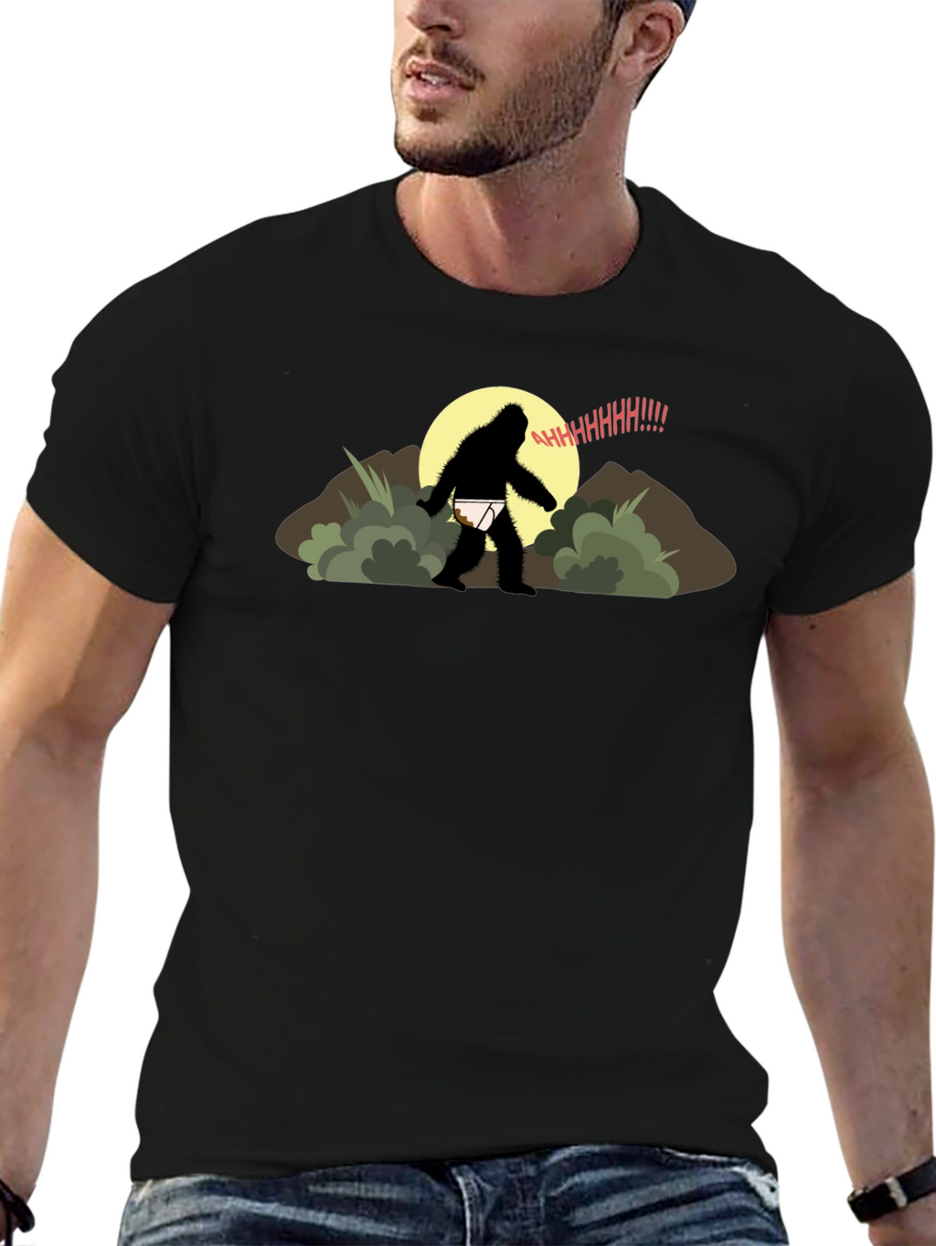 Funny Bigfoot Underwear T-Shirt