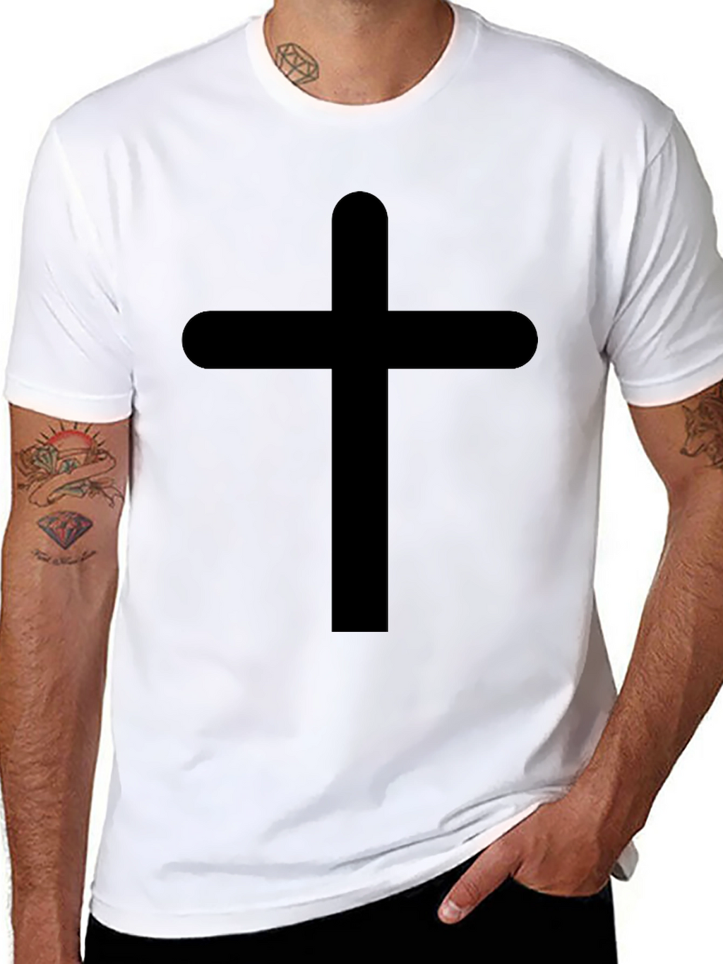Black Christian Cross T-Shirt