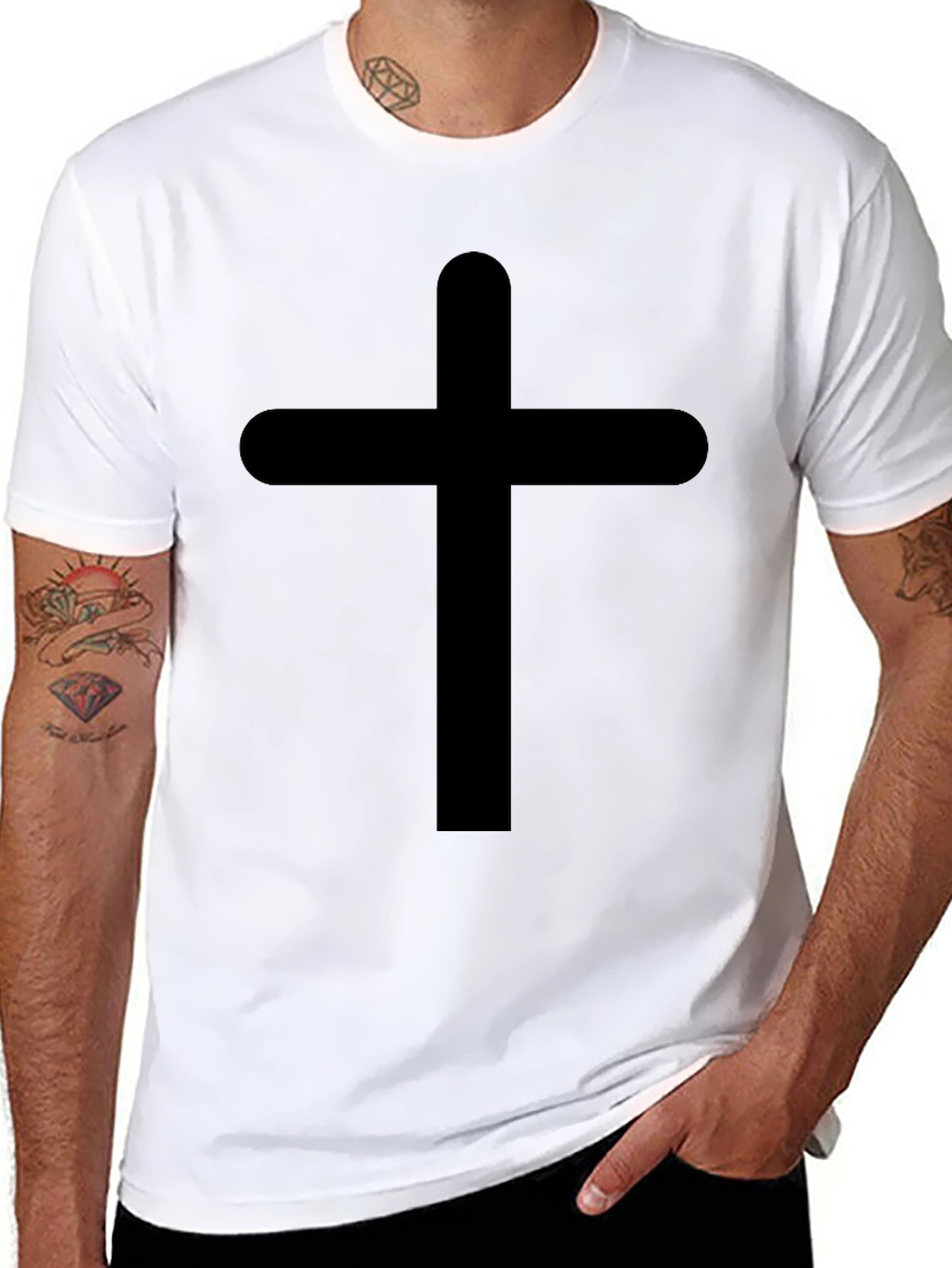 Black Christian Cross T-Shirt