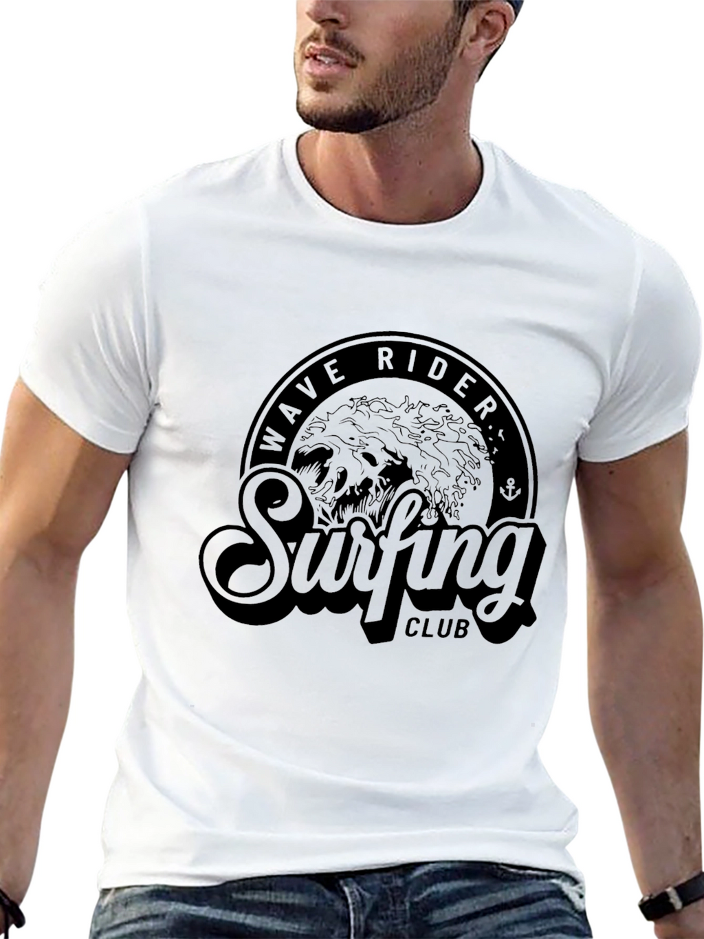 Wave Rider Surfing Club T-Shirt - Black