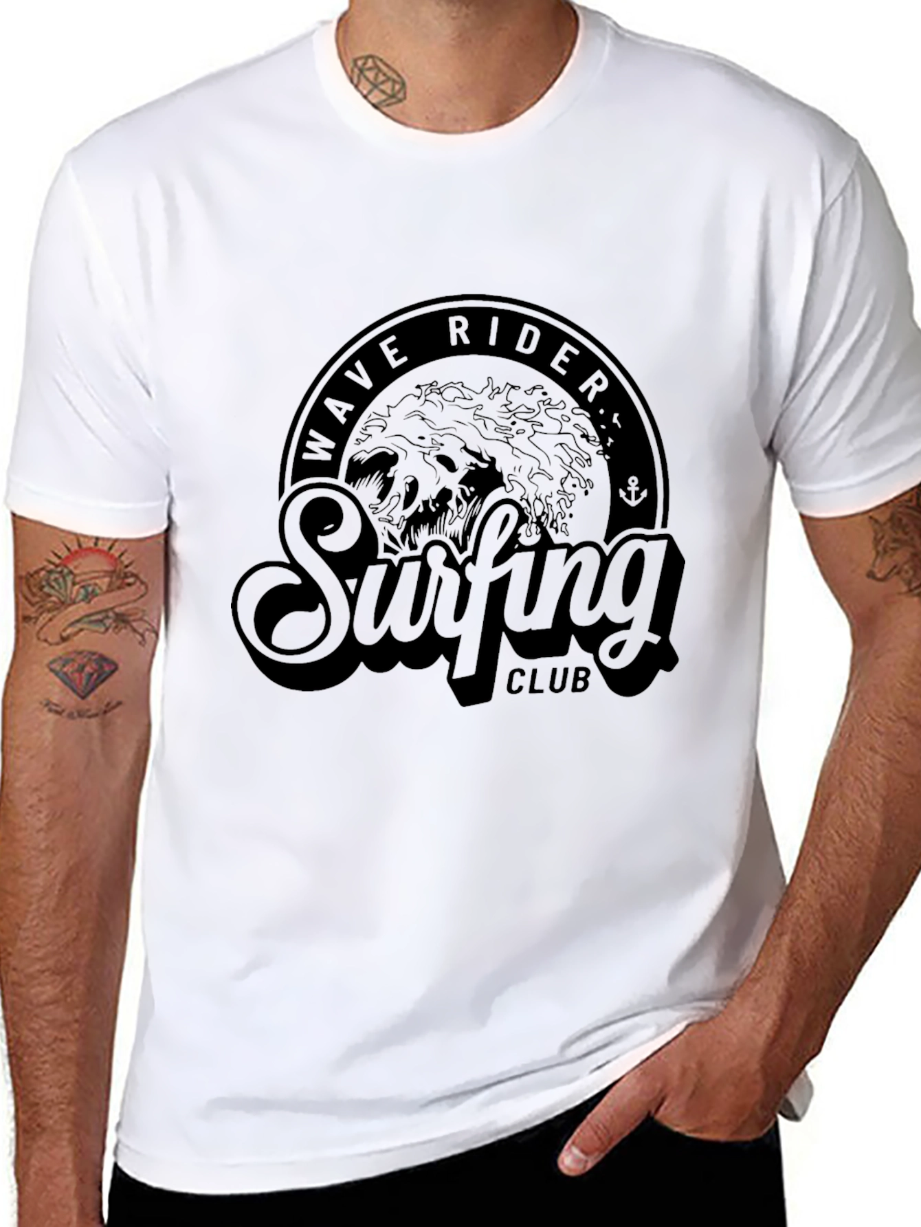 Wave Rider Surfing Club T-Shirt - Black