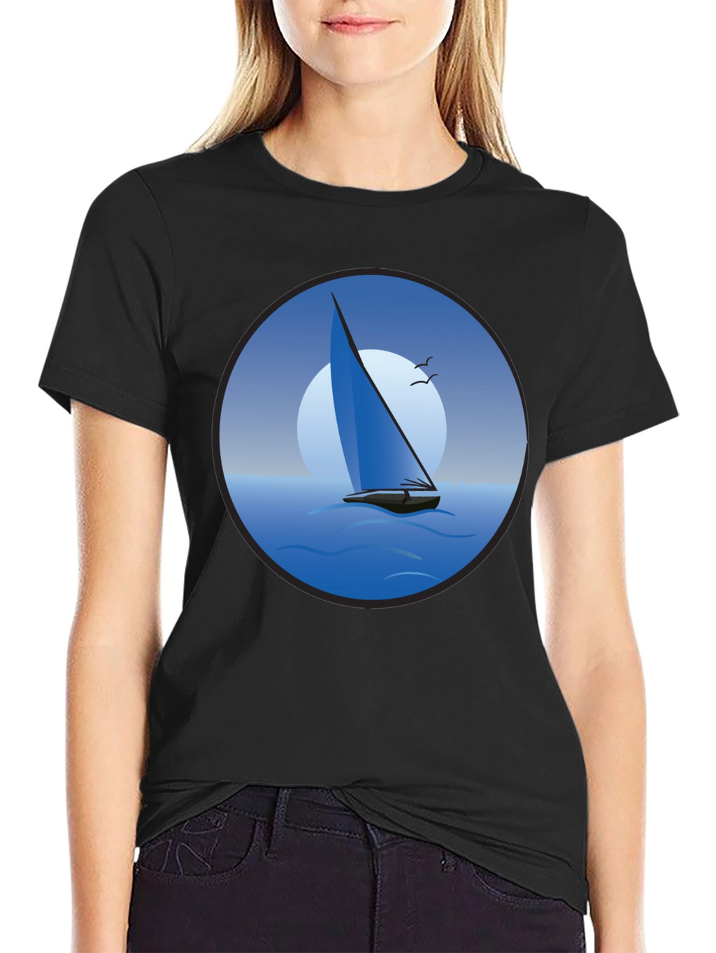 Sailboat Graphic Black T-Shirt