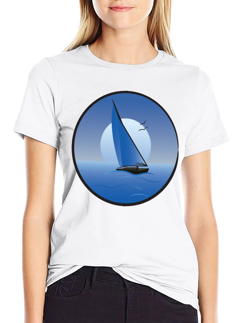Sailboat Graphic Black T-Shirt