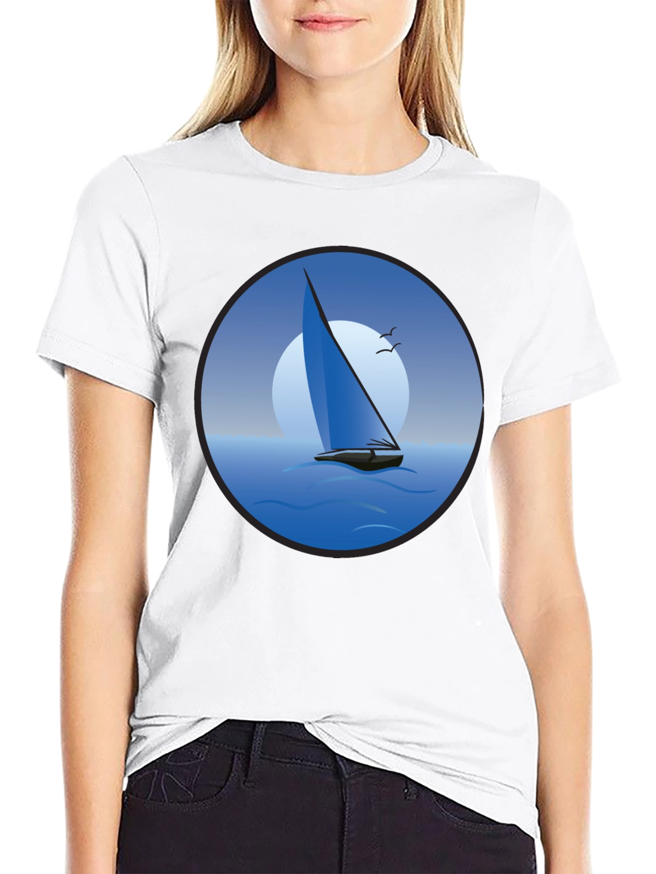Sailboat Graphic Black T-Shirt