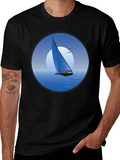 Sailboat Graphic Black T-Shirt