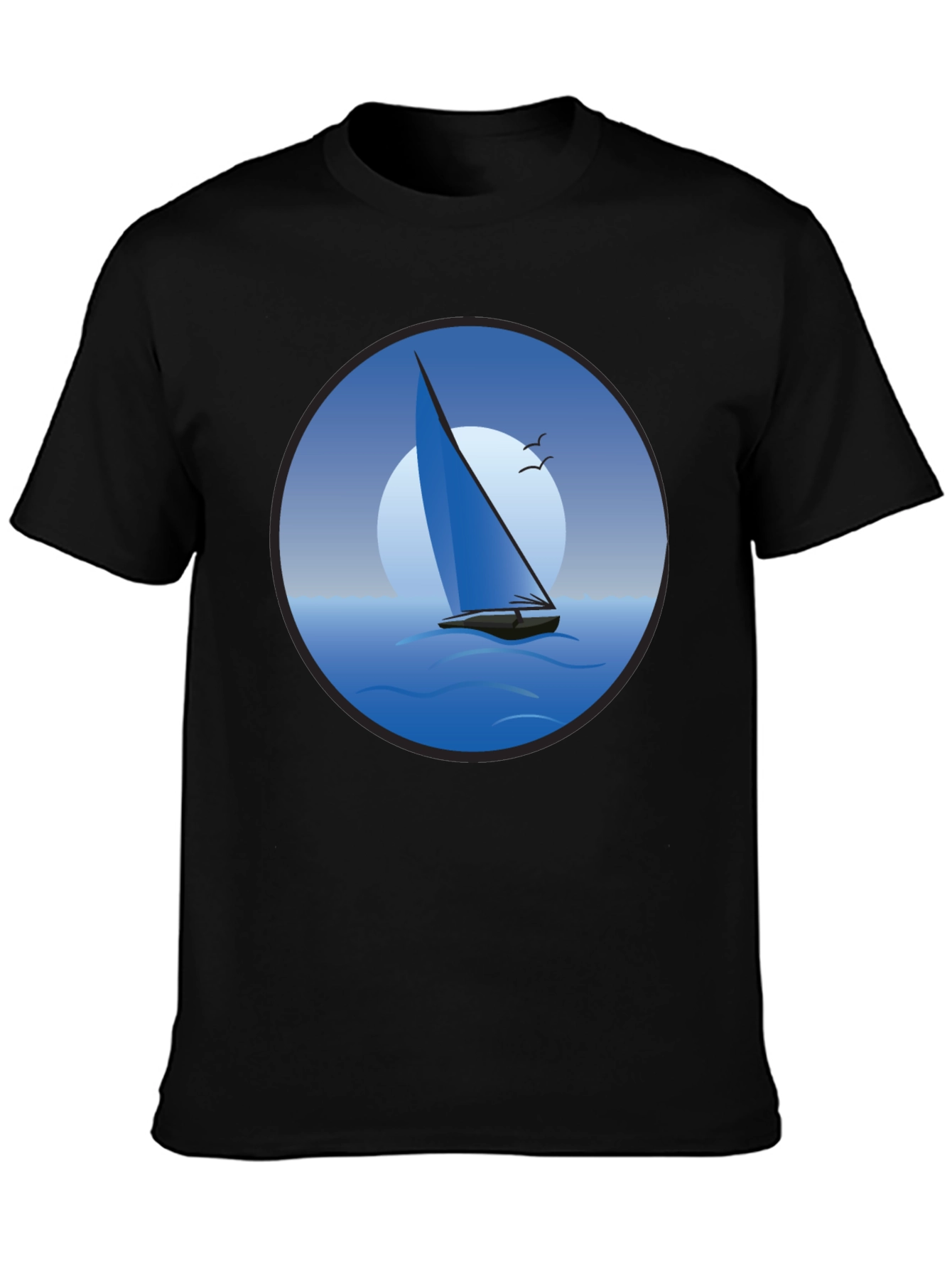 Sailboat Graphic Black T-Shirt