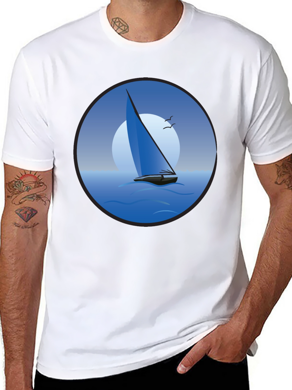 Sailboat Graphic Black T-Shirt