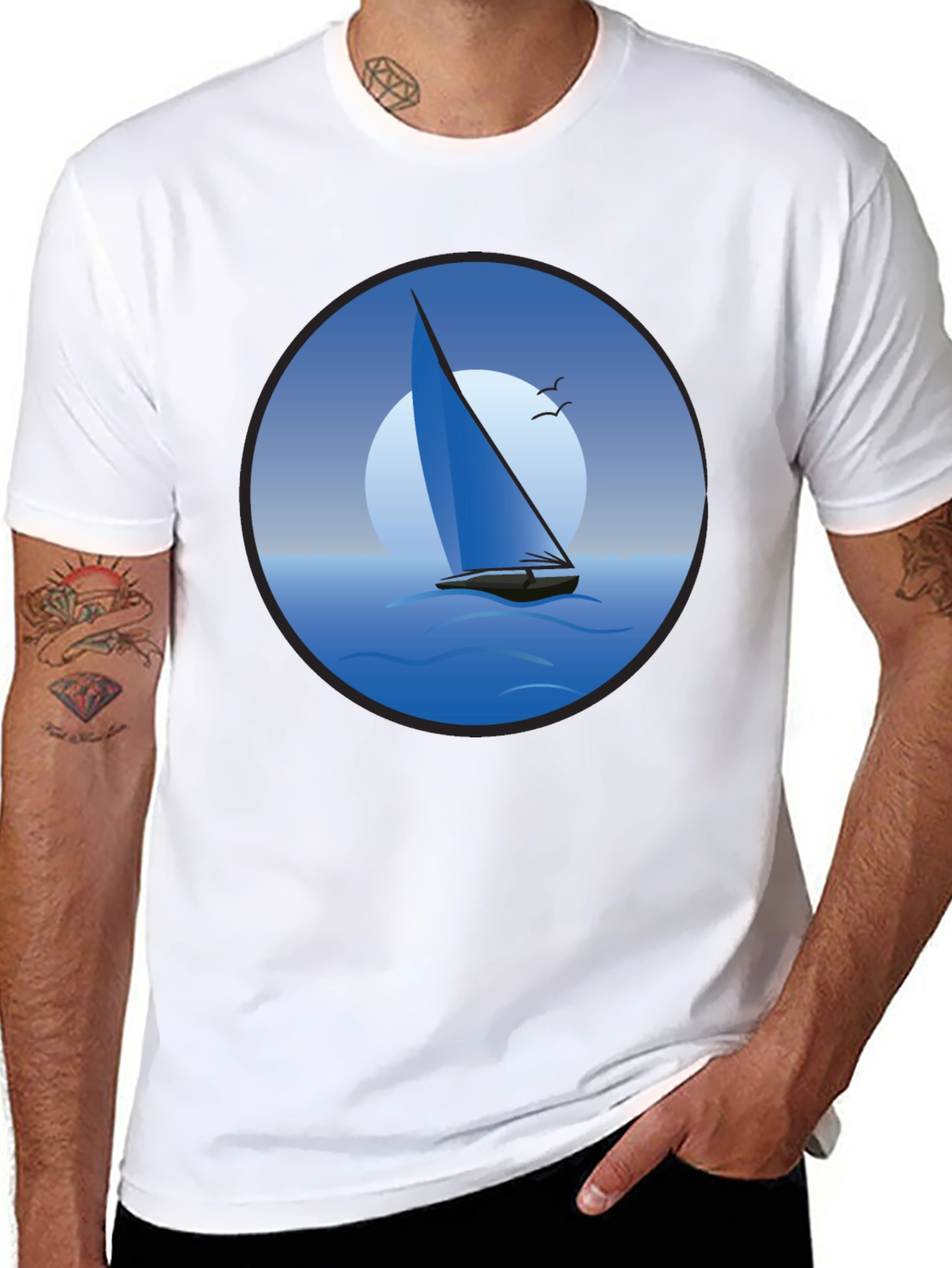 Sailboat Graphic Black T-Shirt