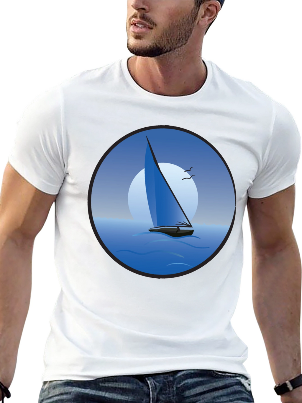 Sailboat Graphic Black T-Shirt