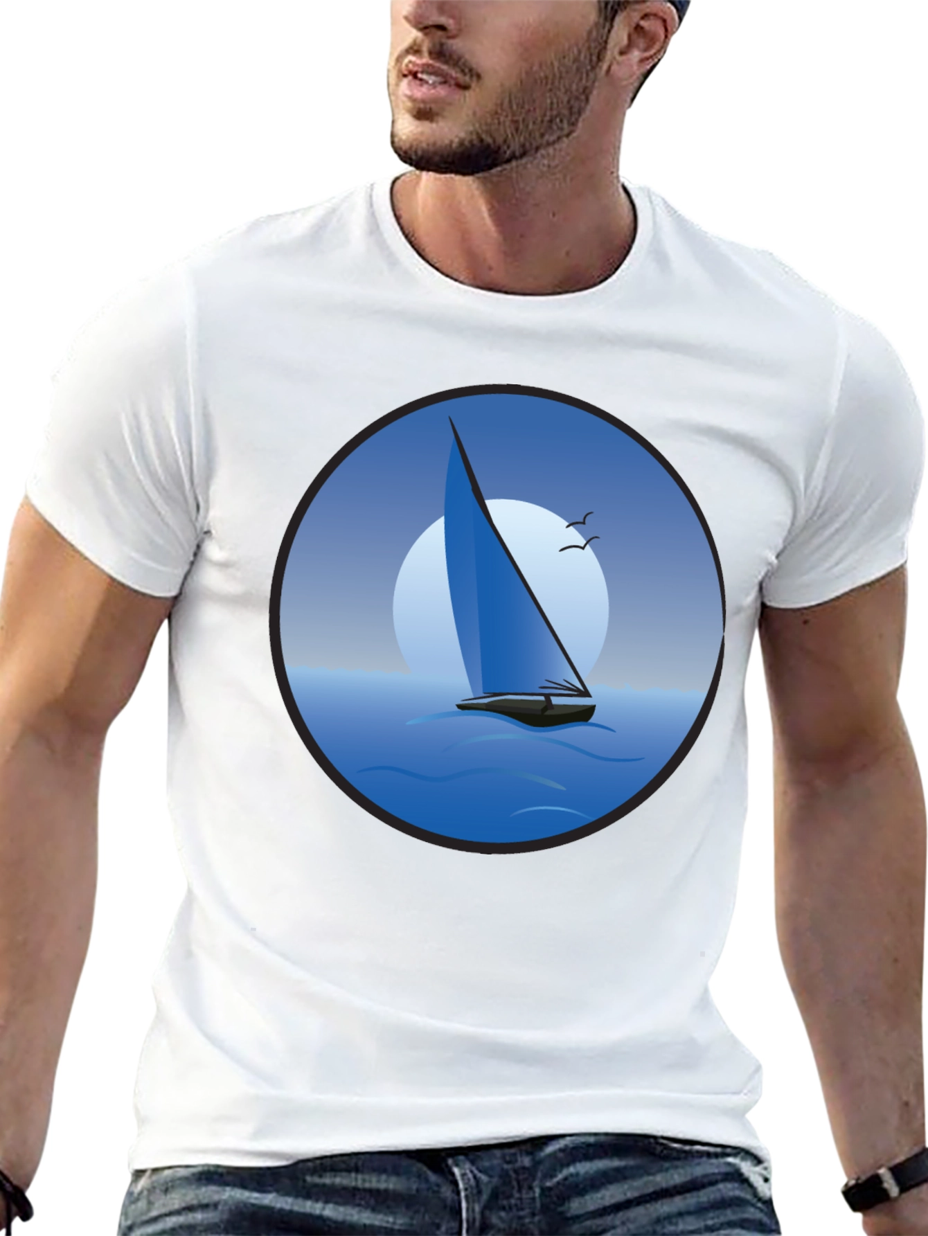 Sailboat Graphic Black T-Shirt