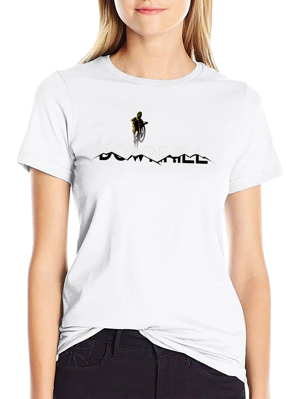 Downhill Mountain Biker Graphic Tee - Black