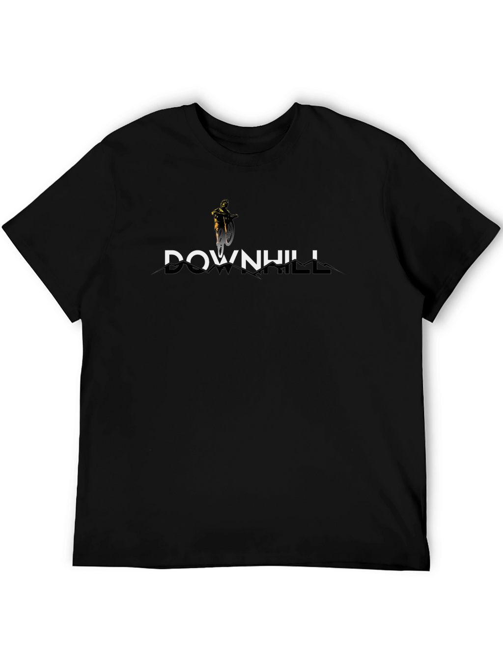 Downhill Mountain Biker Graphic Tee - Black