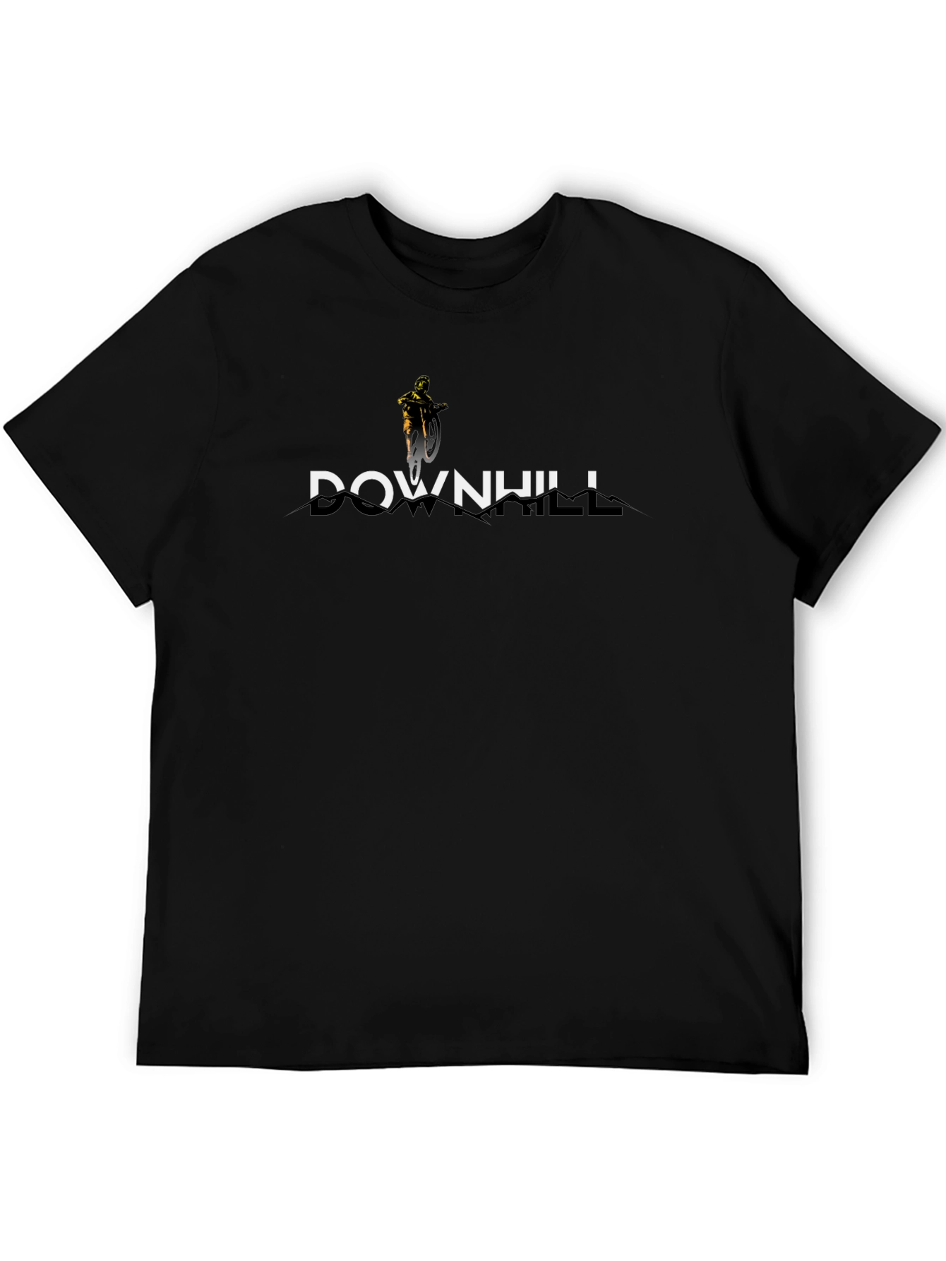 Downhill Mountain Biker Graphic Tee - Black
