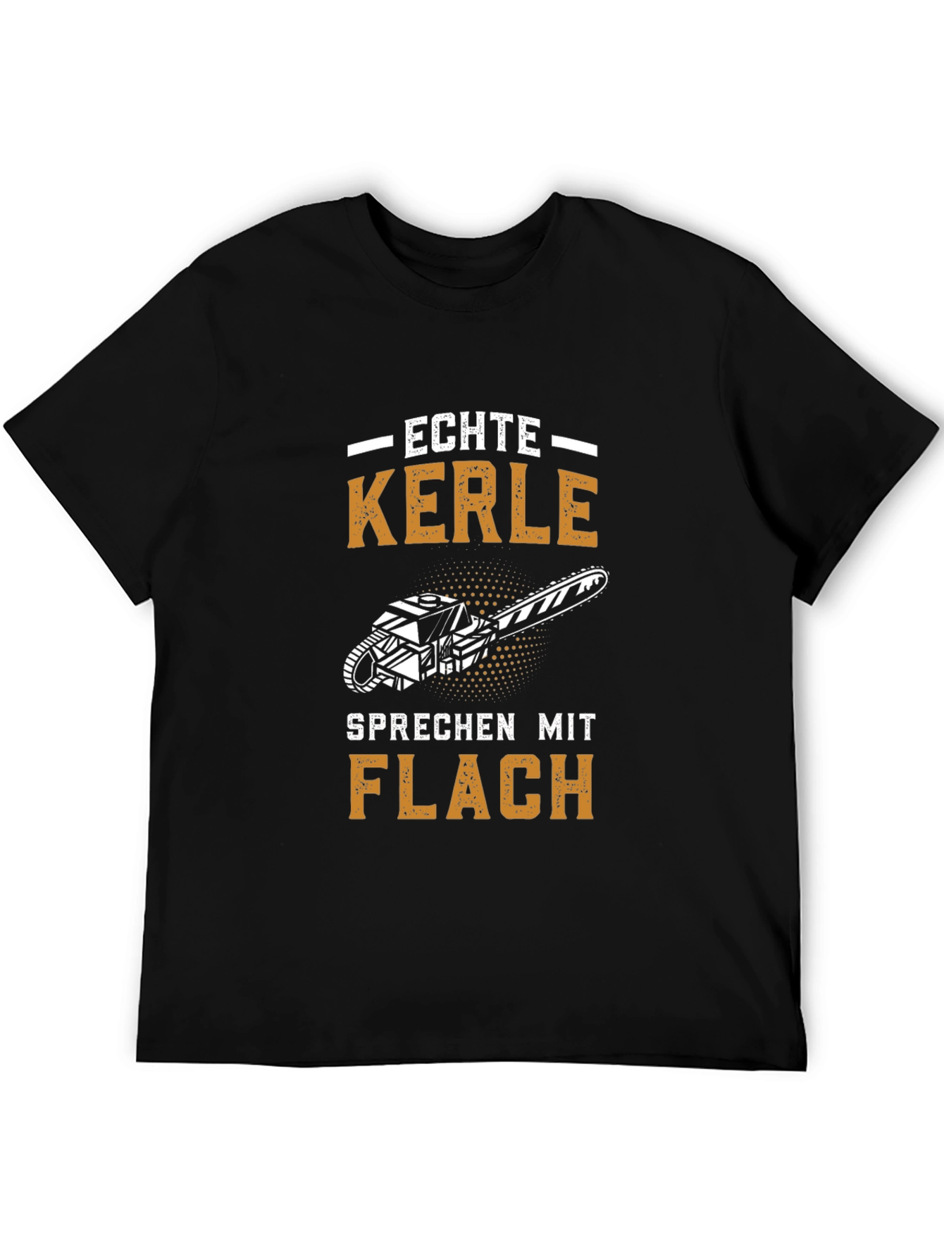 Echte Kerle T-Shirt | Chainsaw Graphic Tee | Mens Black Cotton Shirt